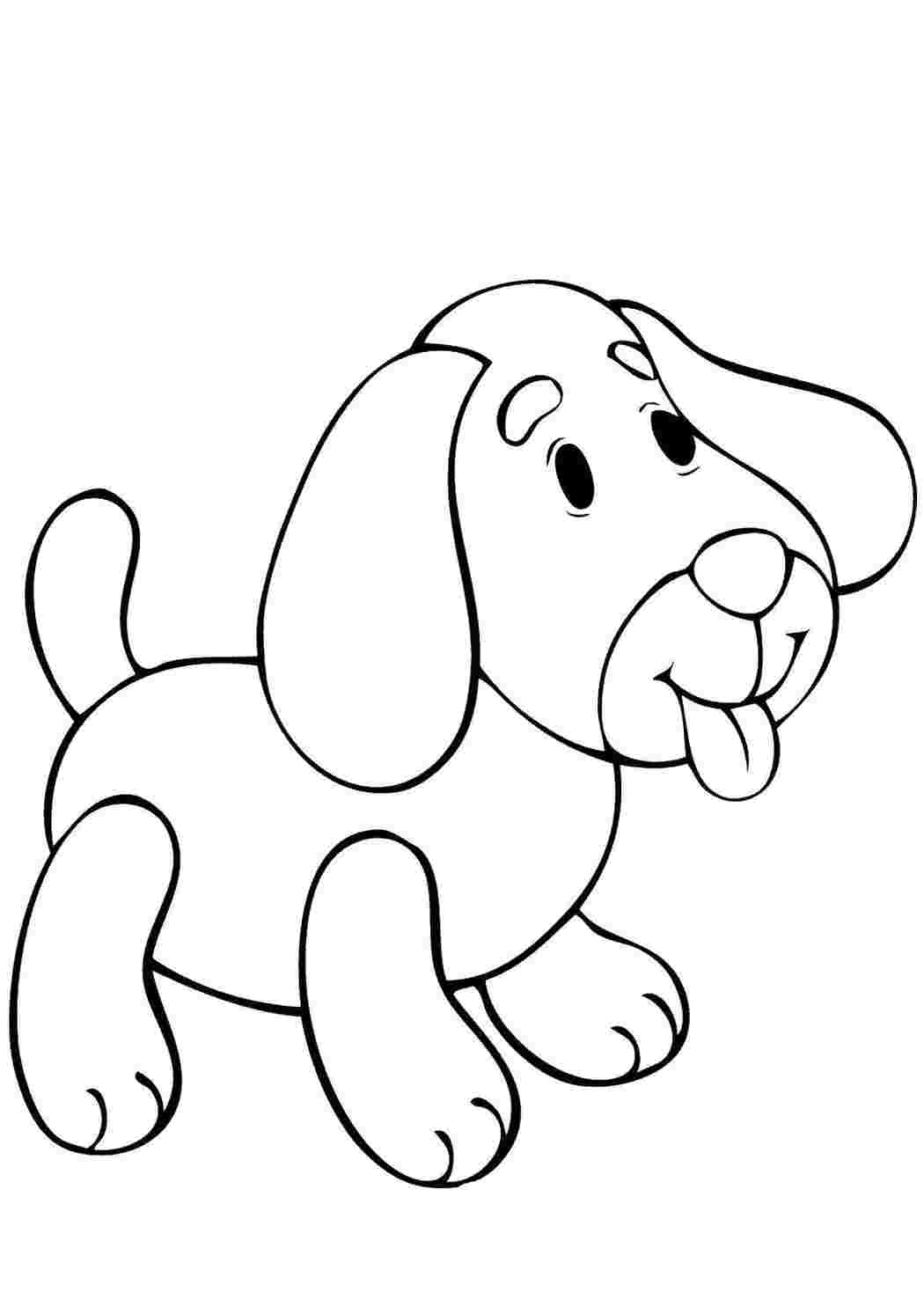 Раскраски Игрушка собачка игрушки собака, хвост, уши, язык