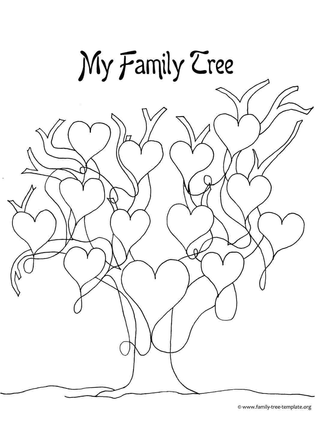 Раскраски Семейное дерево Семейное дерево семейное дерево, сердечки