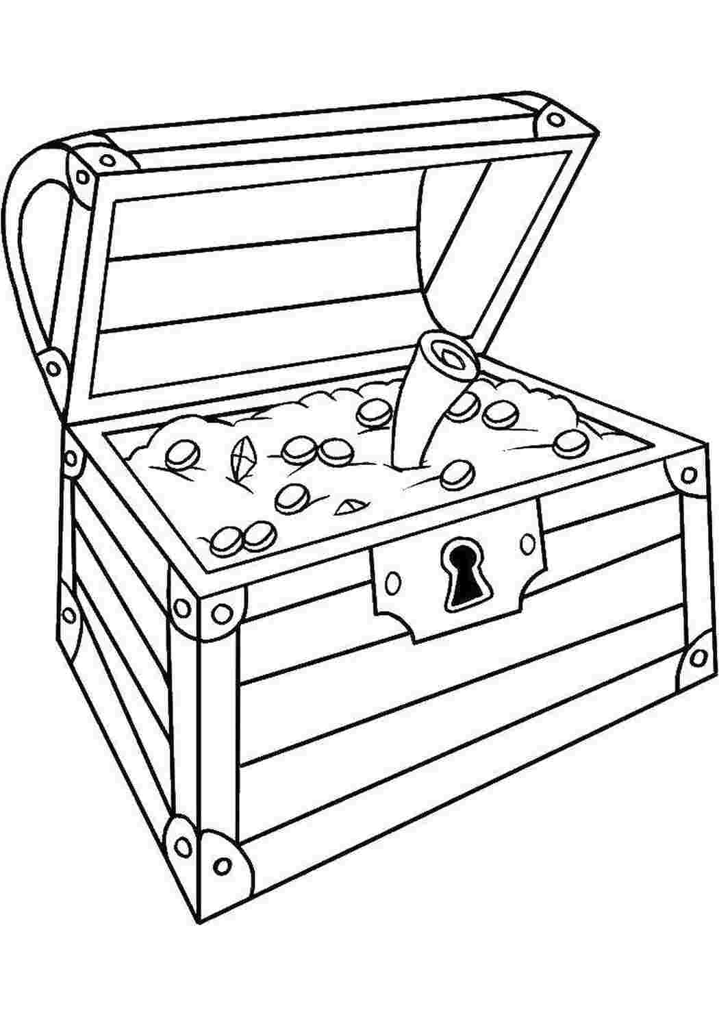 «Сундук с сокровищами» скачать раскраски