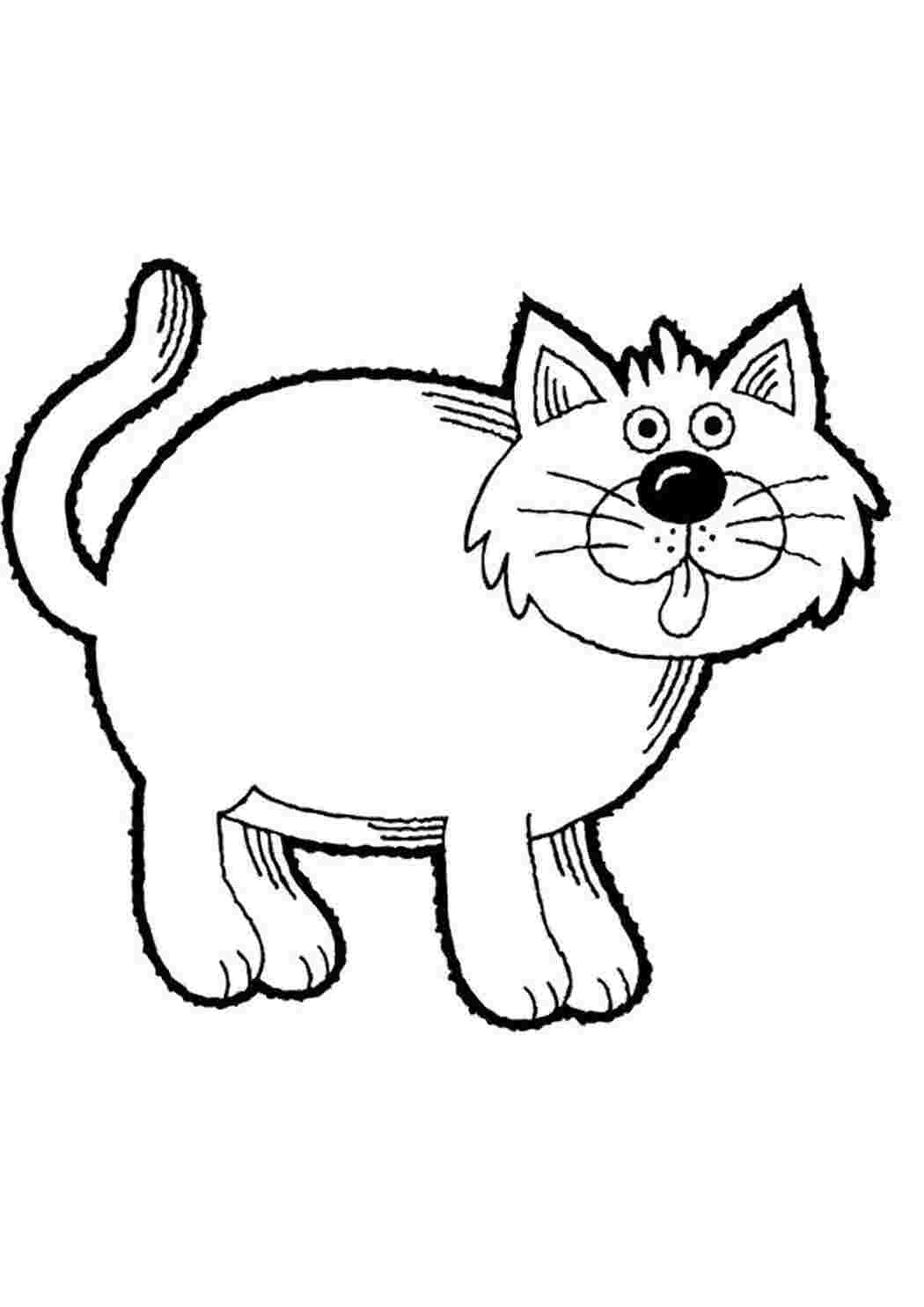 Раскраски толстый, Раскраска Толстый кот животных.