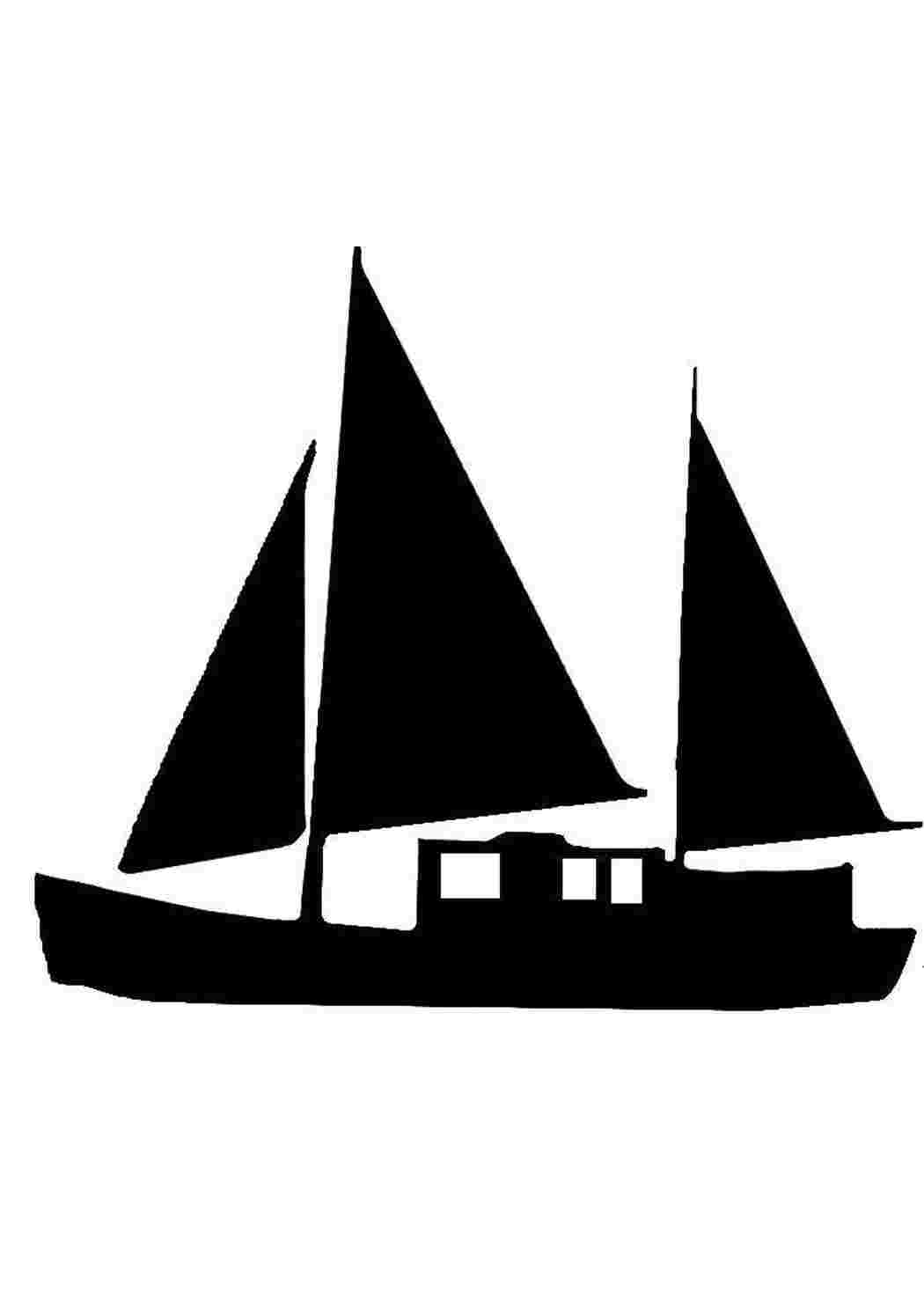 Раскраски Контур корабля Контур лодки Контур лодки, корабля