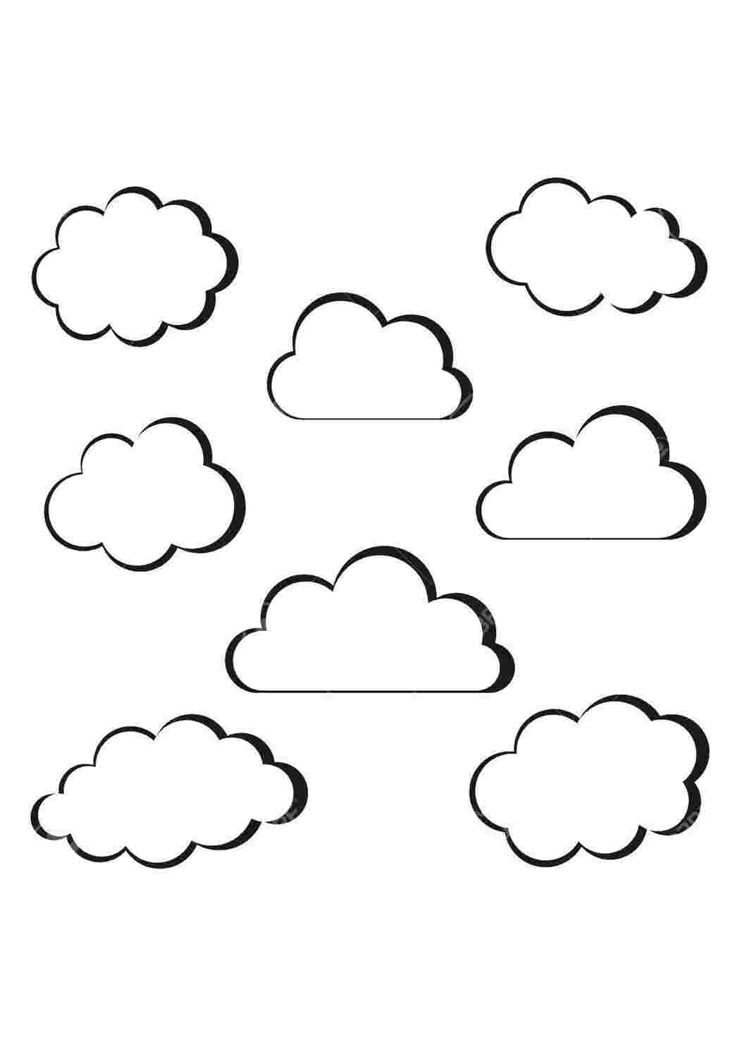 Раскраски Облачка в небесах Контур облака Облако, небо