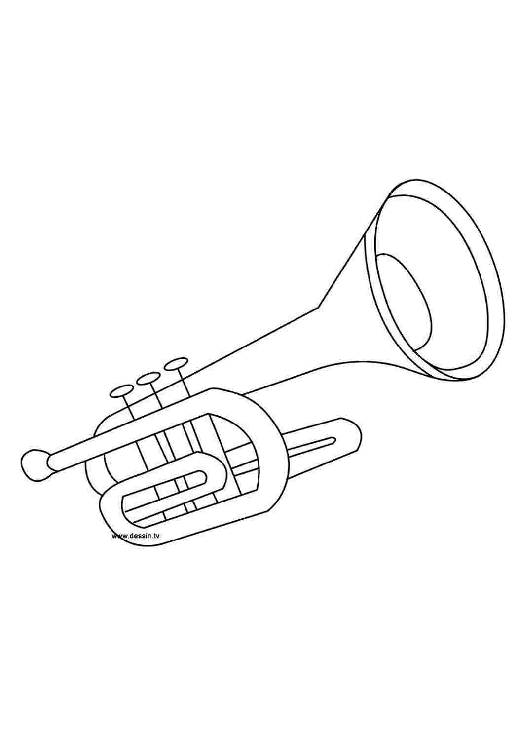 Раскраски Труба музыкальные инструменты Музыка, инструмент, музыкант, ноты