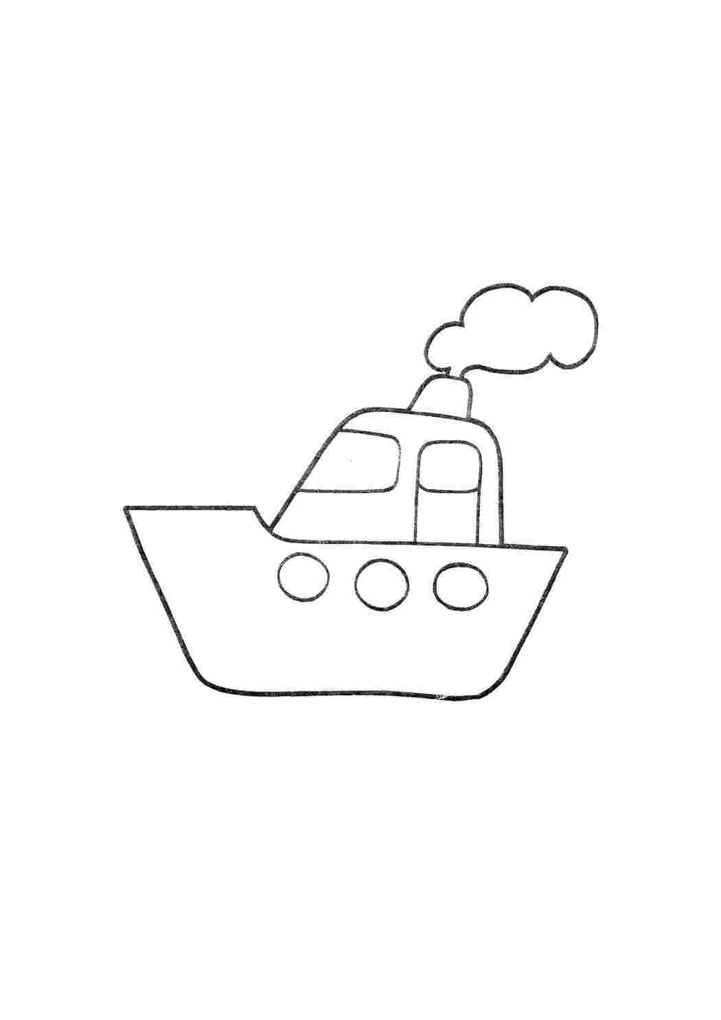 Деревянная модель-раскраска для детей UGears 4Kids Пароход (Steamboat)