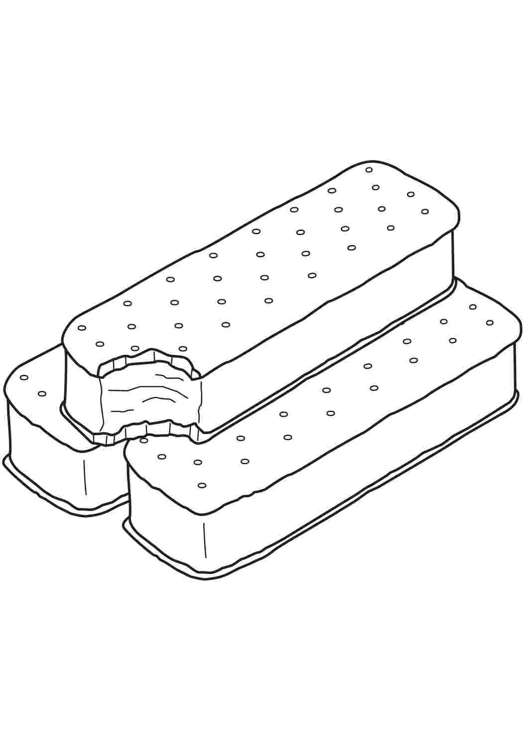 Раскраски Мороженое брикет мороженое мороженое, брикет
