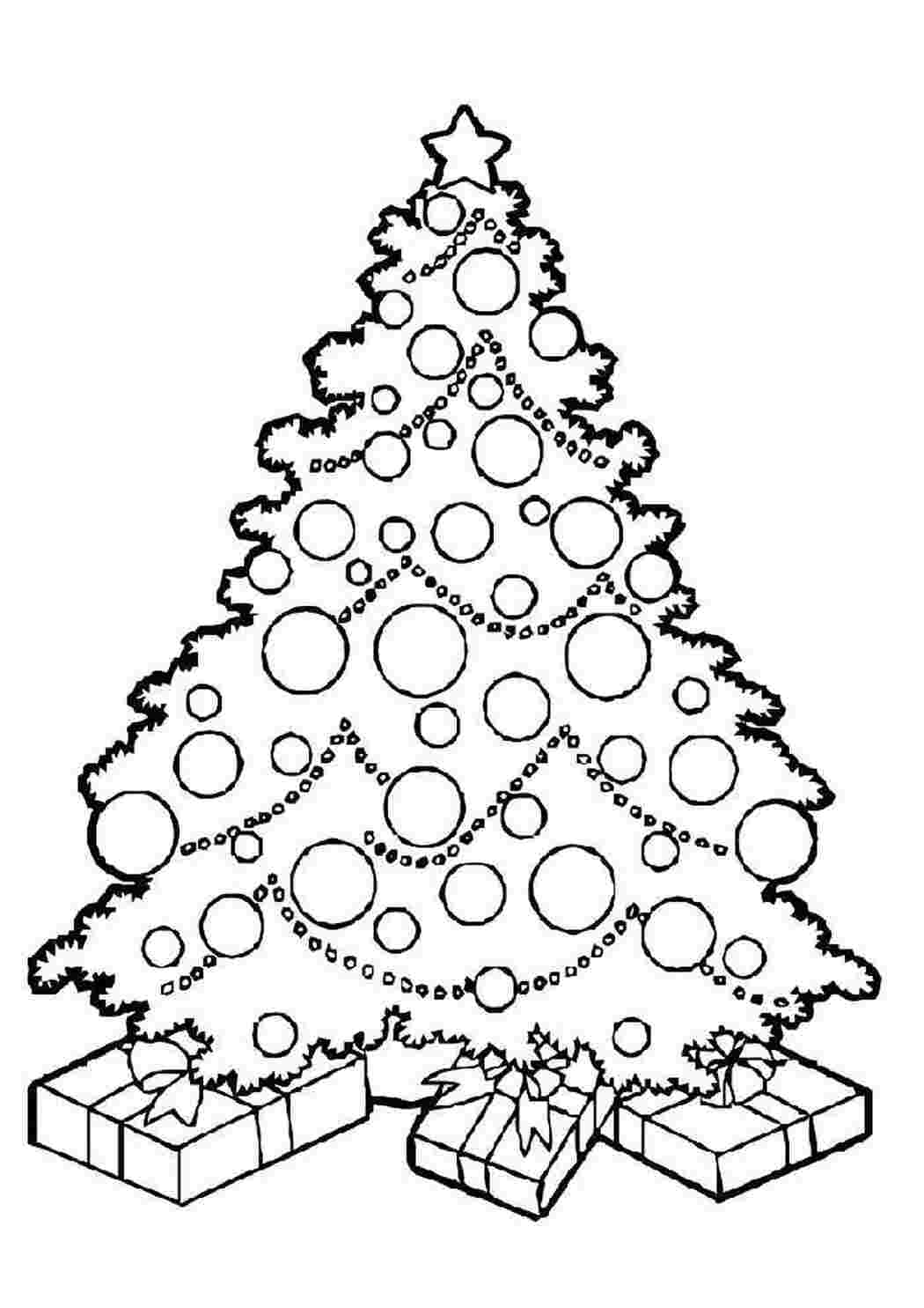 Раскраски Новогодняя елка с подарками Новогодняя елка с подарками Раскраски для детского сада Раскраски на тему зима