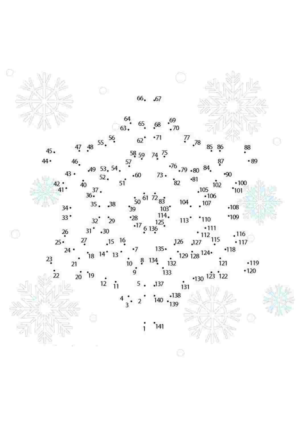 Снежинка (141 точка)  Раскраски скачать онлайн