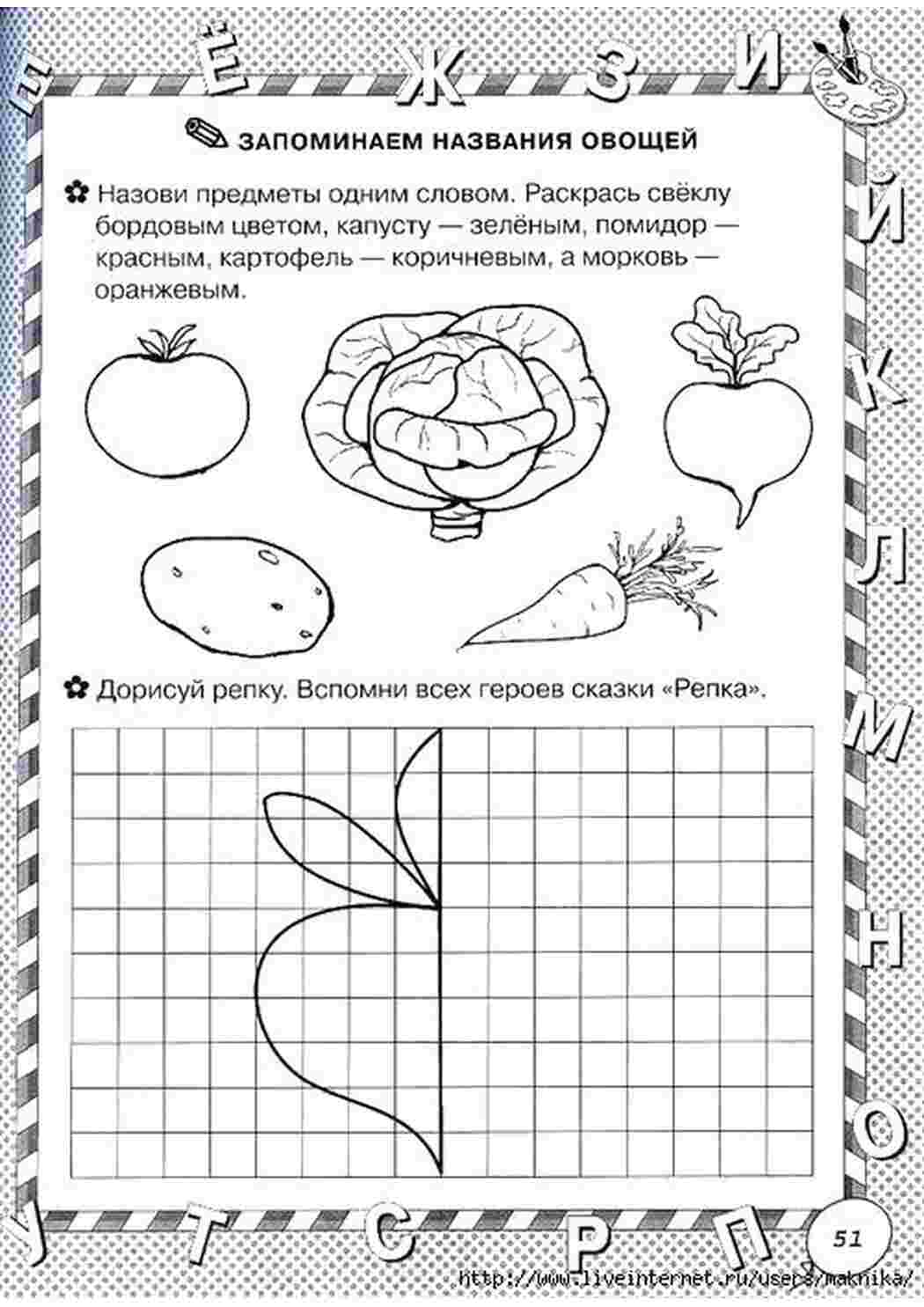 Раскраски раскраска овощи Задания Задания