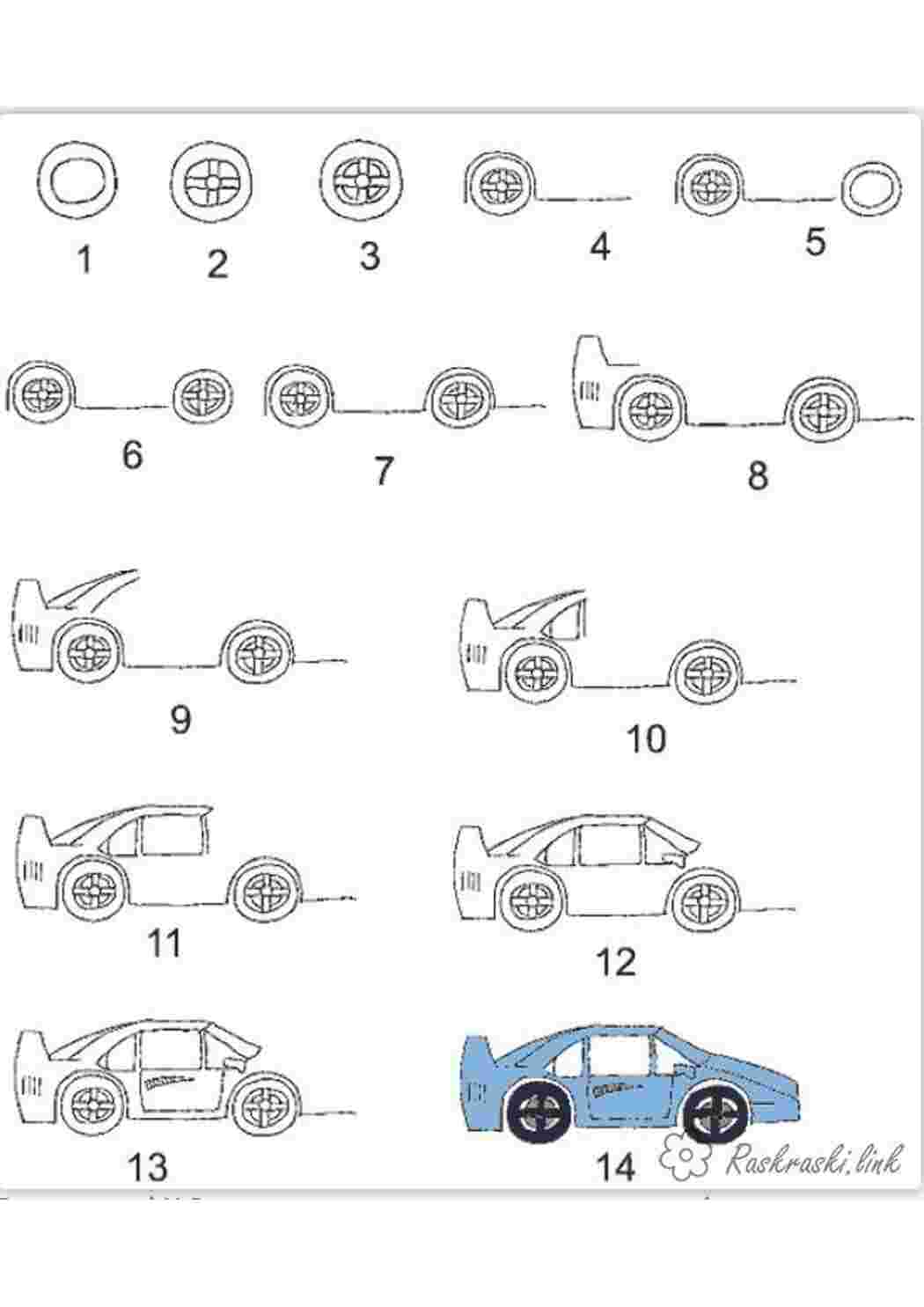 Раскраска раскраски нарисовать. как нарисовать машину