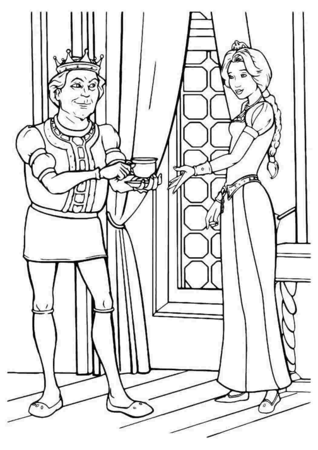 Раскраска Король и королева Эренделла