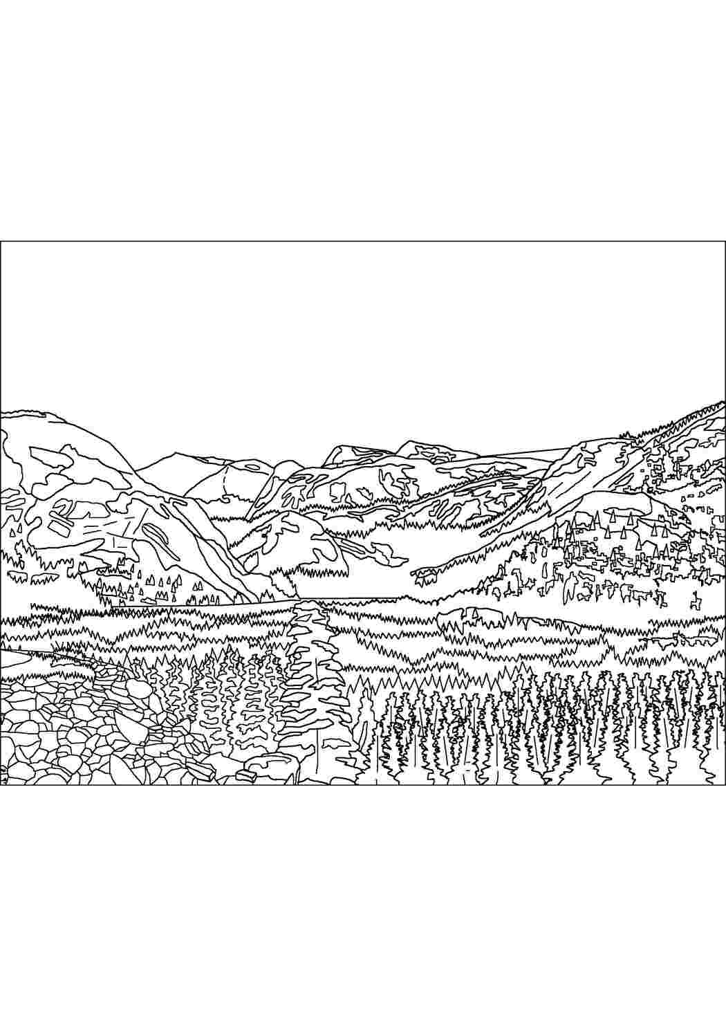 Горы и лес Раскраски для детей мальчиков