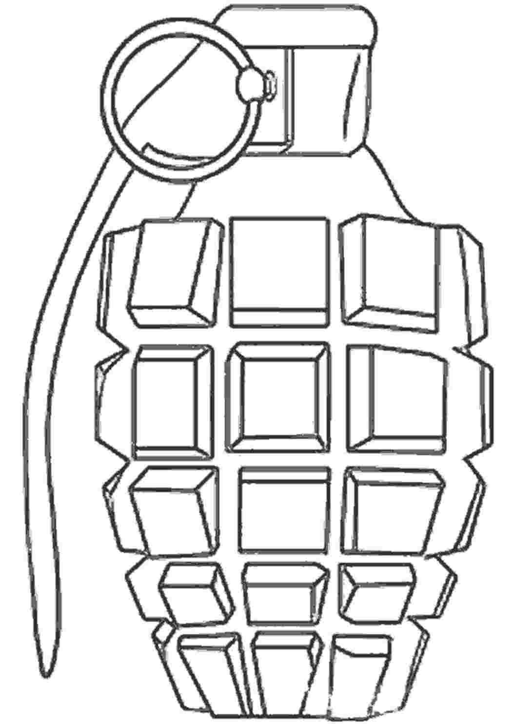 Раскраски Раскраска граната, оружие Раскраски Оружие 