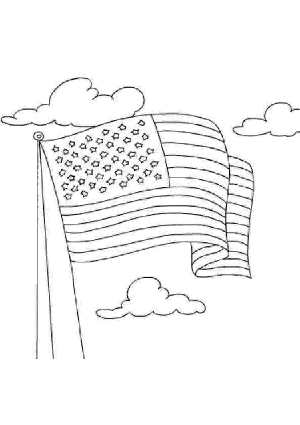 Раскраски Развивается флаг сша Флаги флаги, США, Америка