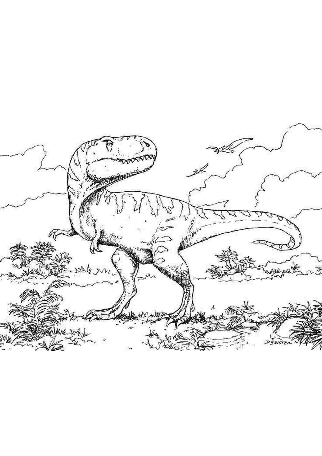 Раскраски Динозавр юрского периода парк юрского периода динозавр Рекс