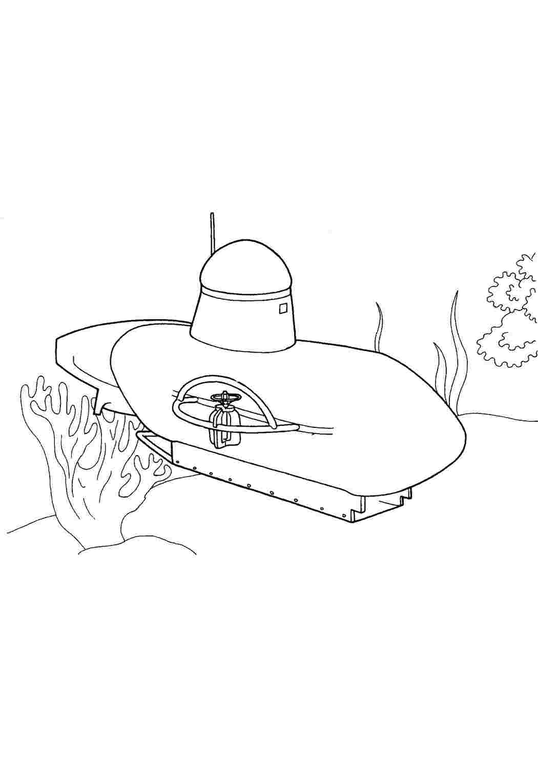 Раскраски картинки на рабочий стол онлайн Подводная лодка Раскраски для мальчиков
