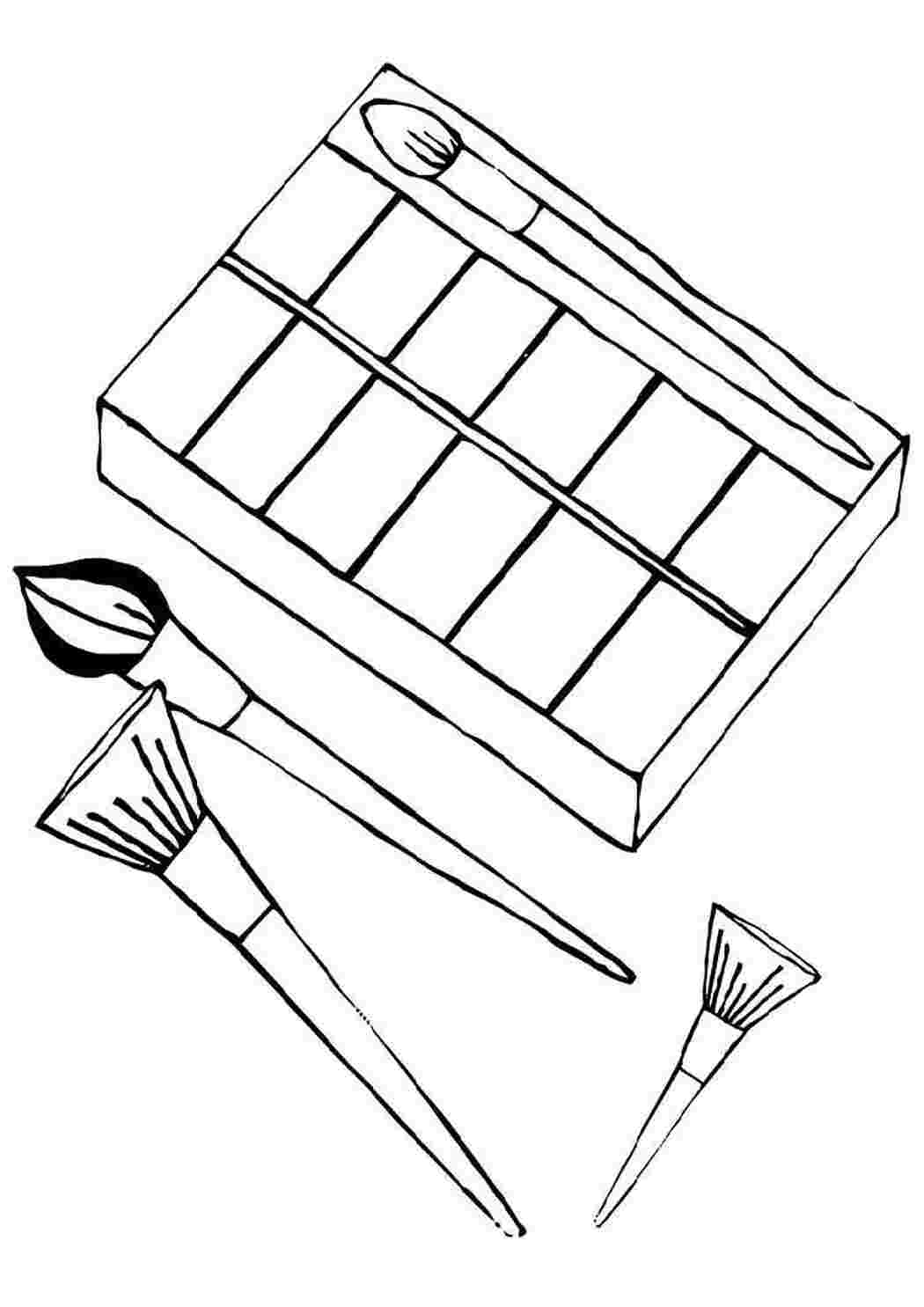 Для девочек, Косметика, Раскраска, Раскраски для девочек, Косметика, Кисточки.jpg