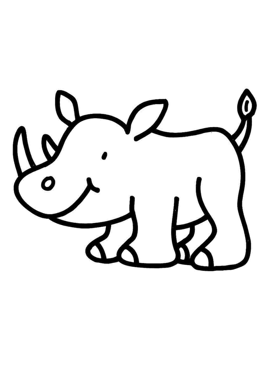 Раскраски Животные Африки. Носорог раскраски с животными скачать и распечатать онлайн с веб-сайта