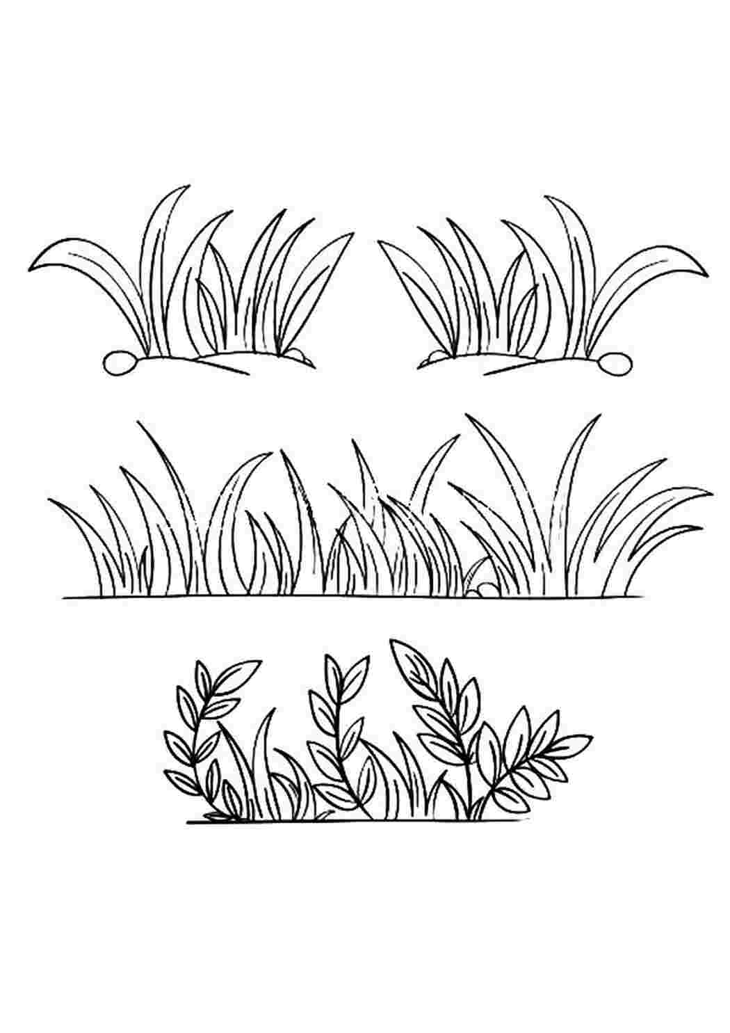 Раскраски Трафареты и шаблоны травы для дизайна и декора контуры травы для вырезания распечатать и скачать бесплатно 