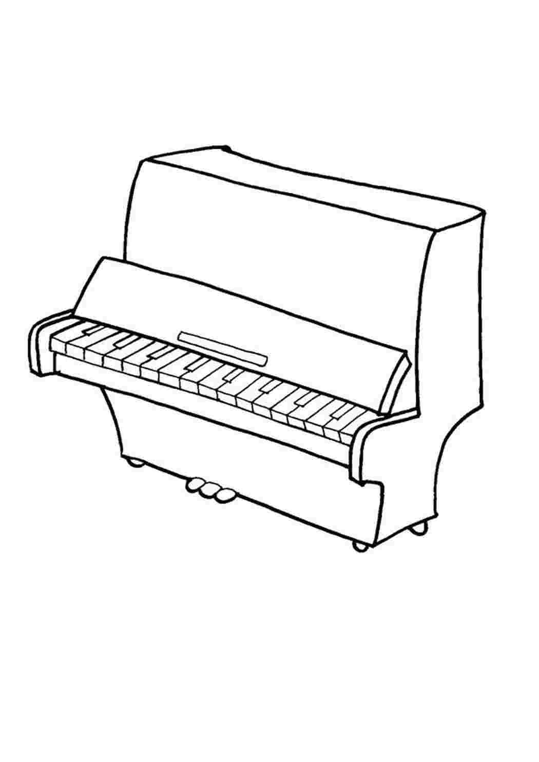 Обучение фортепиано пианино, музыкальный инструмент  Раскраски скачать онлайн
