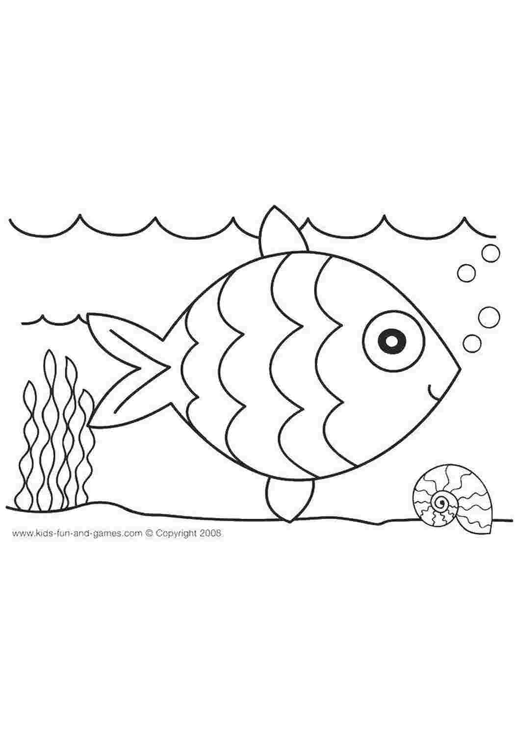 Раскраски Рыбка и улиточка морское морское, улитка, рыбка