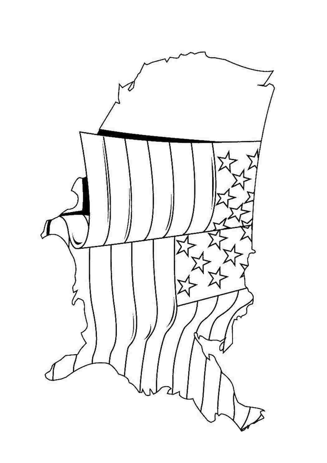 Раскраски Соединенные штаты америки США Америка, США, флаг