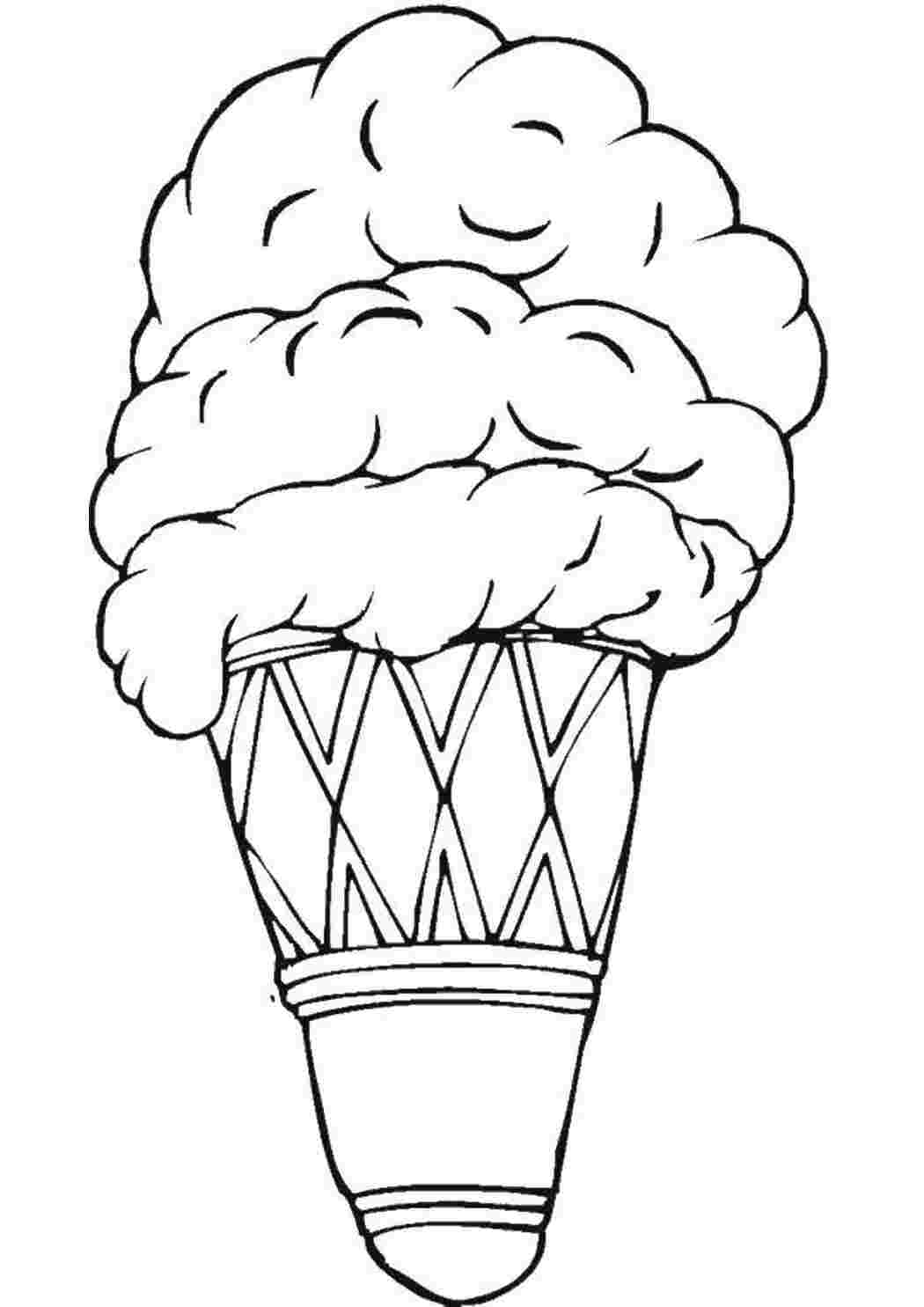 Раскраски Мороженое в вафельном стаканчике мороженое Мороженое, сладость, дети