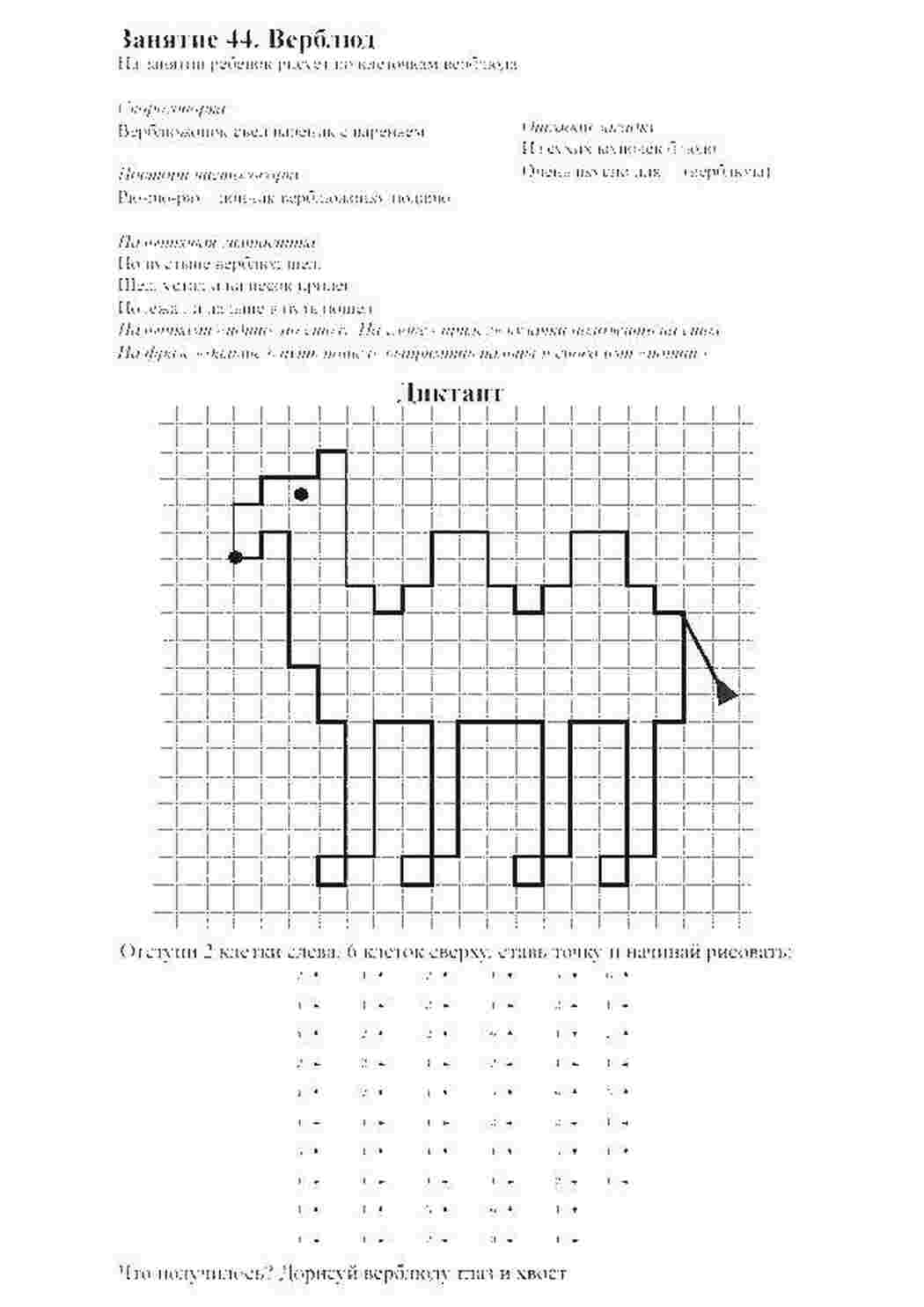 графический диктант графический диктант, верблюд