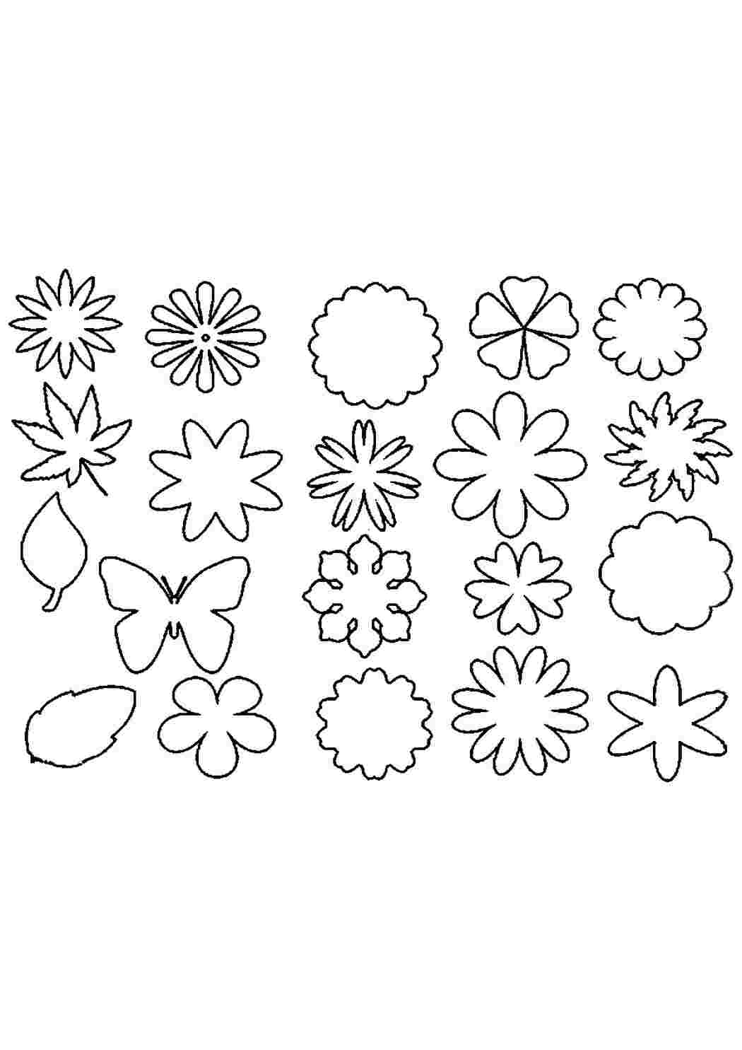 Раскраски Контуры цветов для вырезания скрапбукинга поделок и аппликаций скачать бесплатно онлайн Шаблоны цветов для создания аппликаций и поделок в детском саду распечатать на сайте