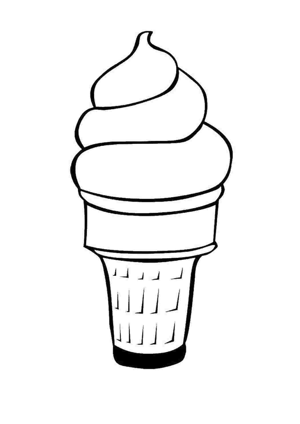 Раскраски Мороженое в стаканчике мороженое вафельный стакан, мороженое