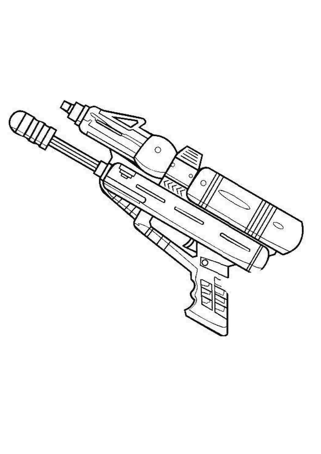 Раскраски Водный пистолет оружие водный, пистолет