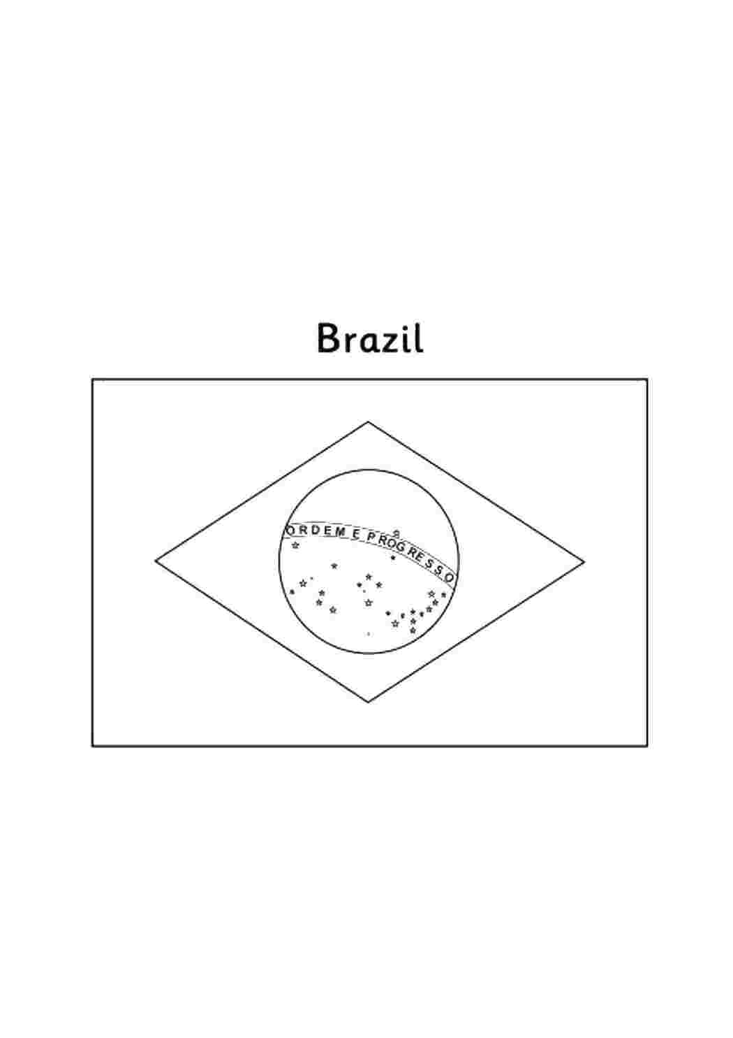 Раскраски Флаг бразилии Флаги флаг, Бразилия