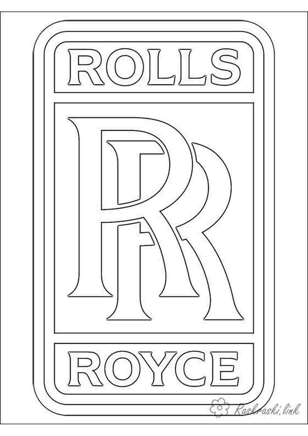 Раскраски Раскраска Rolls-Royce, для мальчиков, бренды автомобилей, значки Раскраски Бренды автомобилей 