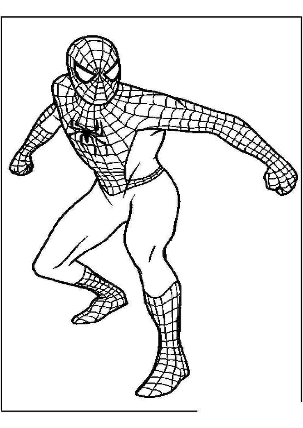 Раскраски Спайдермен супергерои человек паук, паутина , супер герой