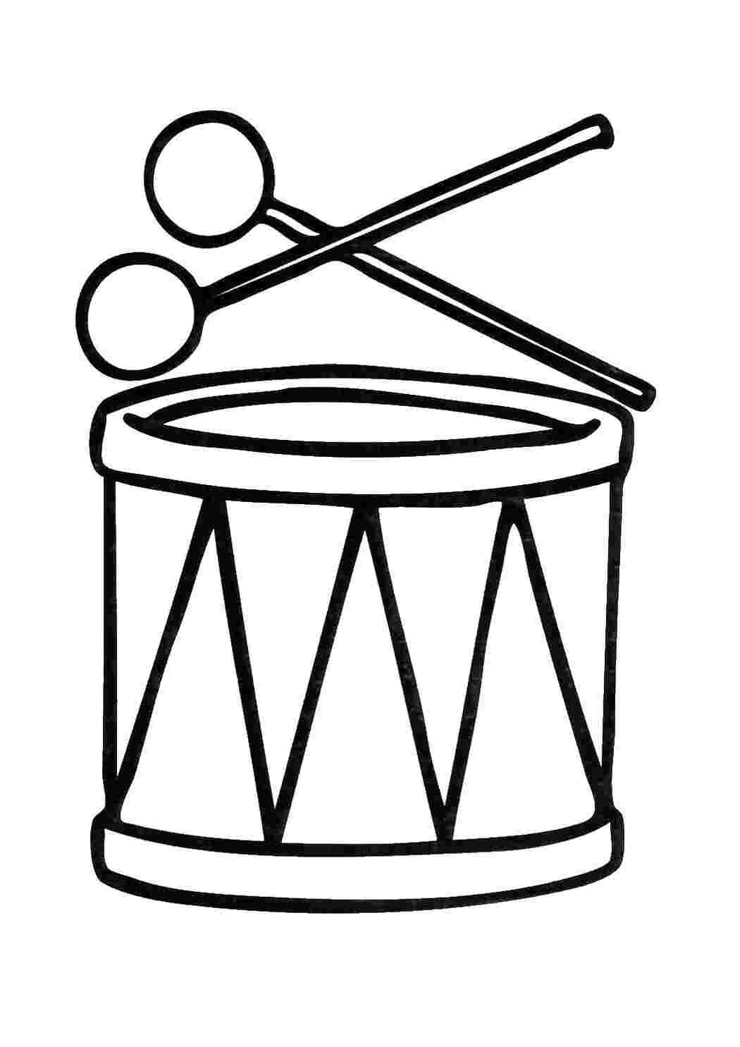 Раскраски Простая раскраска барабан  и барабанные палочки- все для детского сада Простая раскраска барабан  и барабанные палочки- все для детского сада  Раскраски скачать онлайн