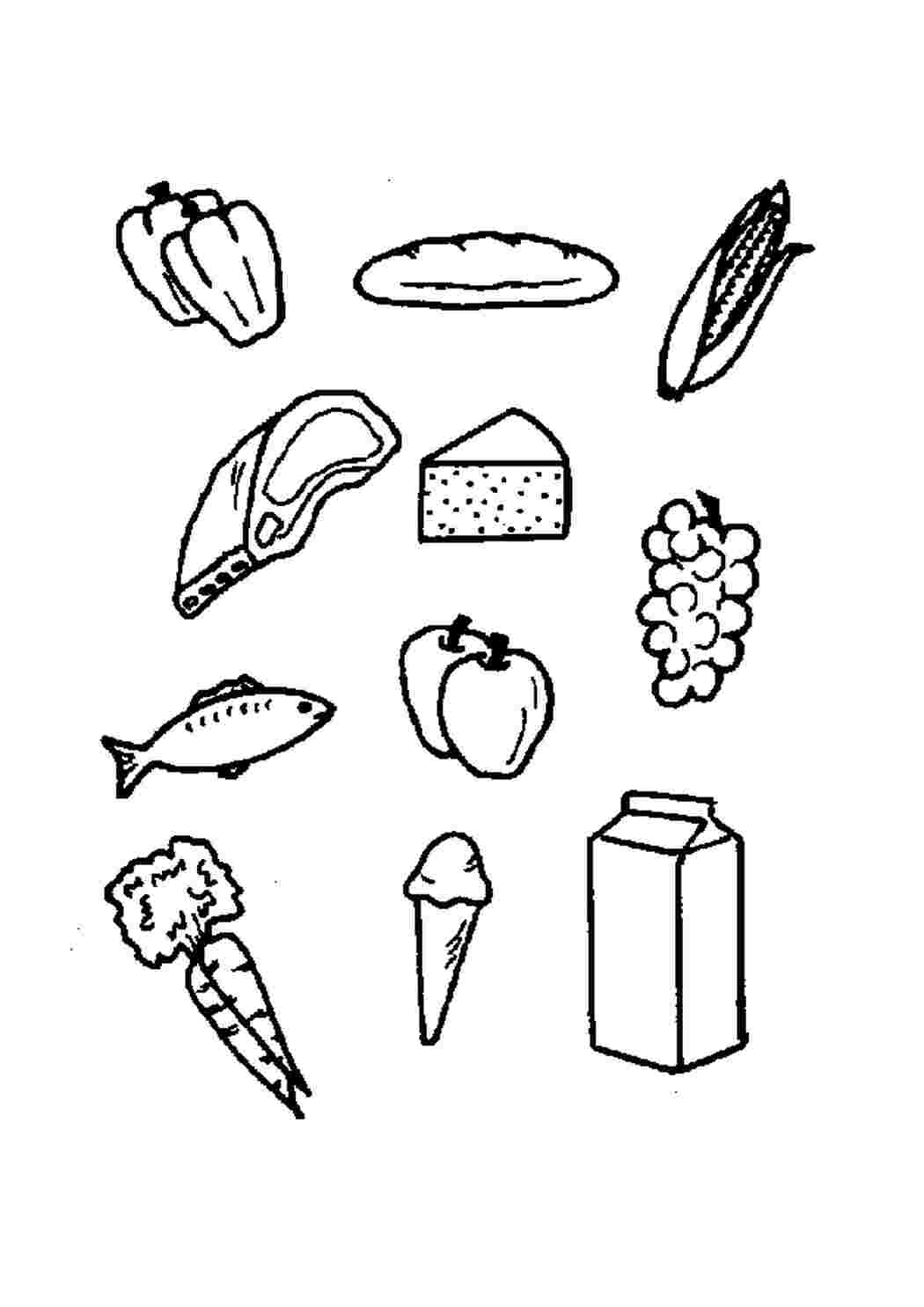 раскраски на тему еда и продукты | Дзен