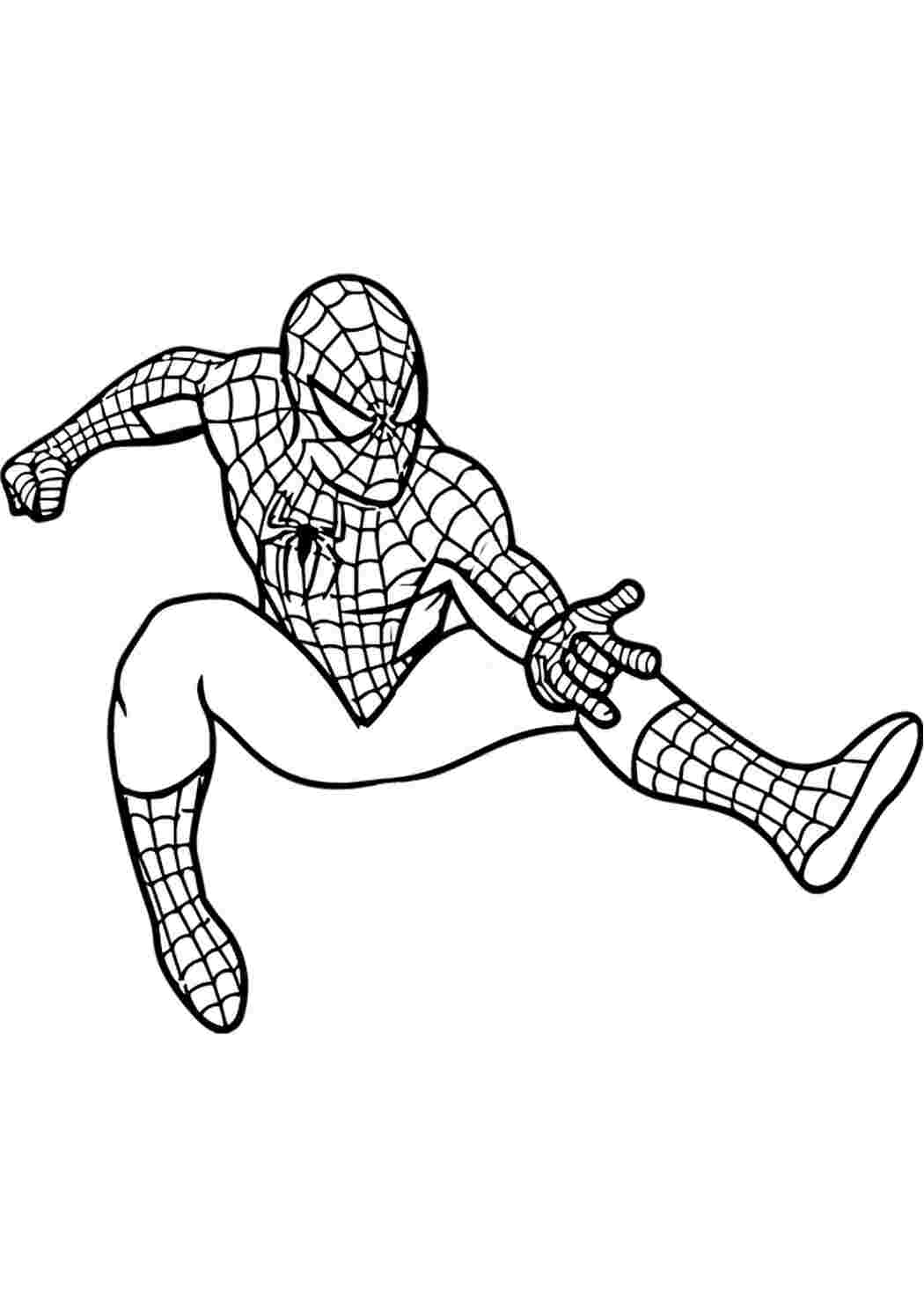 Человек-паук в полёте - раскраска Раскраски скачать и распечатать бесплатно.