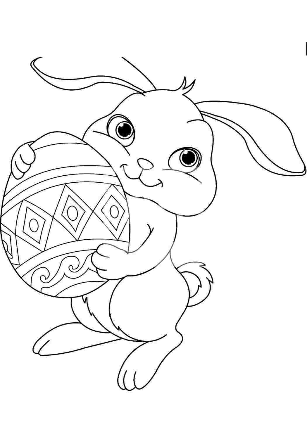 Раскраски Пасхальный кролик с яйцом раскраски пасха пасха, яйца, кролик