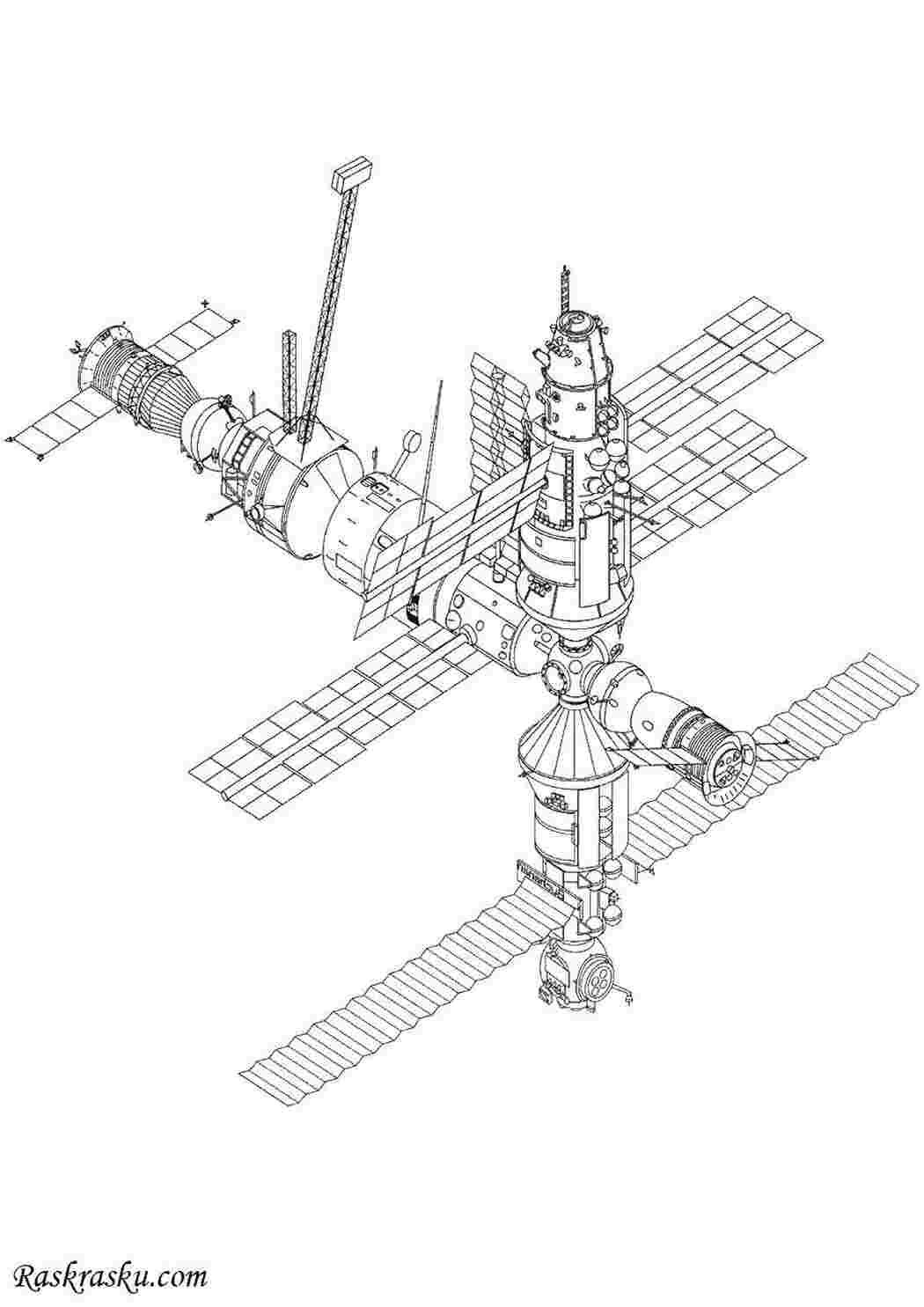 Раскраски Спутник космос Спутник, космос