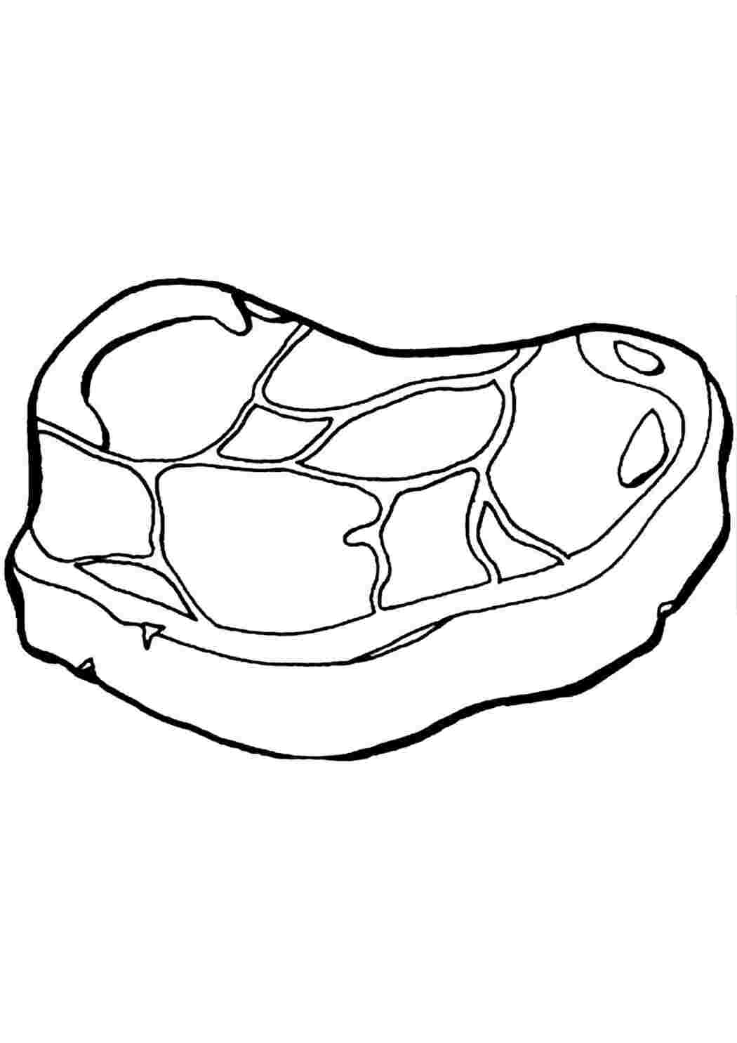 Раскраски куски мяса для раскрашивания изучаем еду с детьми. мясная продукция