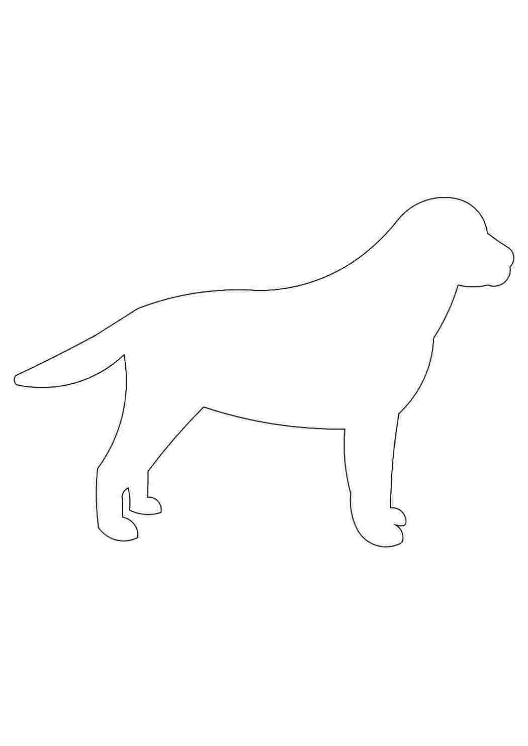 Трафареты, Контуры, Контуры животных, Раскраска, Контуры животных, Собака, Силуэт собаки, Шаблон собаки для аппликаций, Контур собаки для вырезания и раскрашивания.jpg