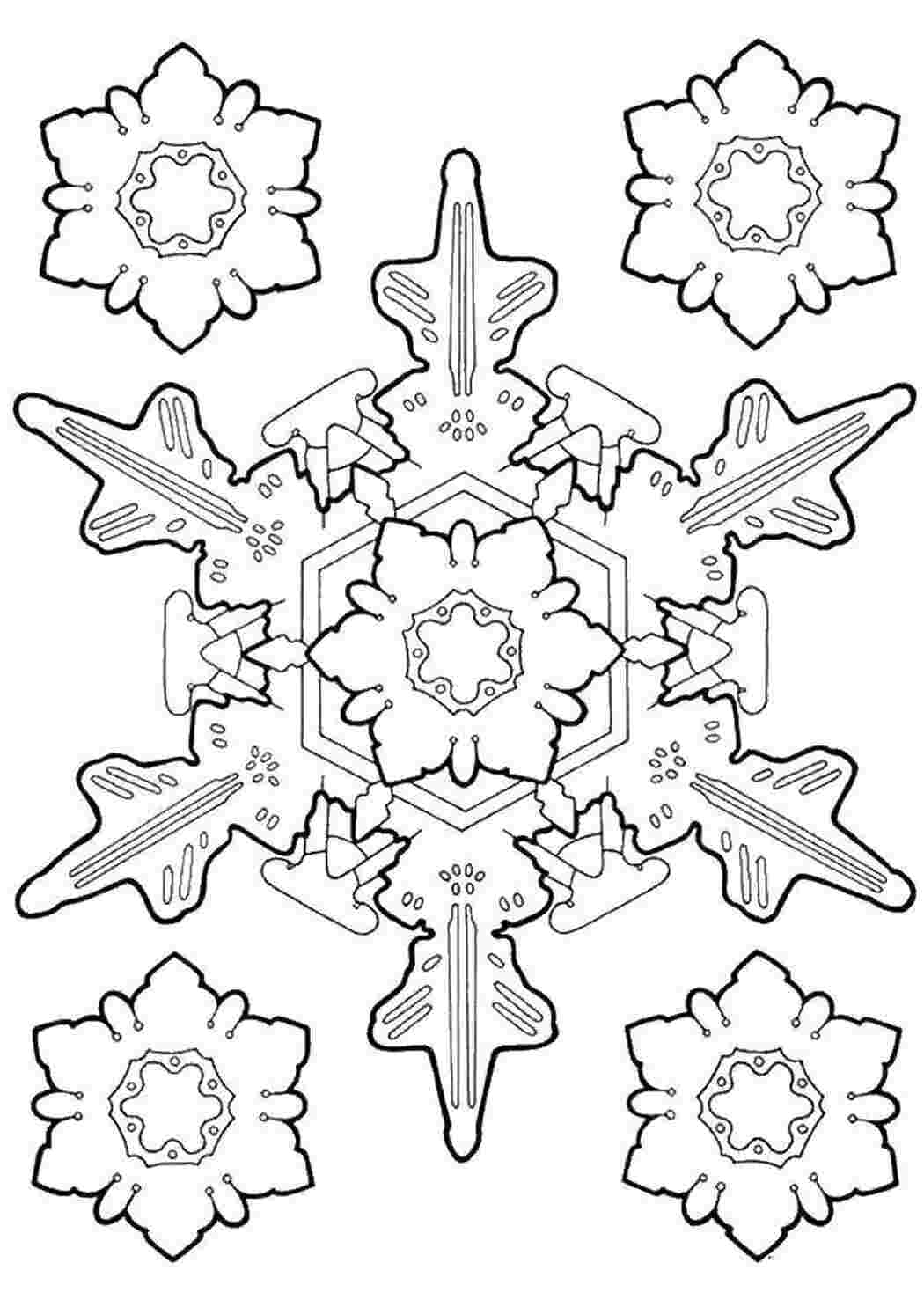 Раскраски Объемные снежинки снег снежинка