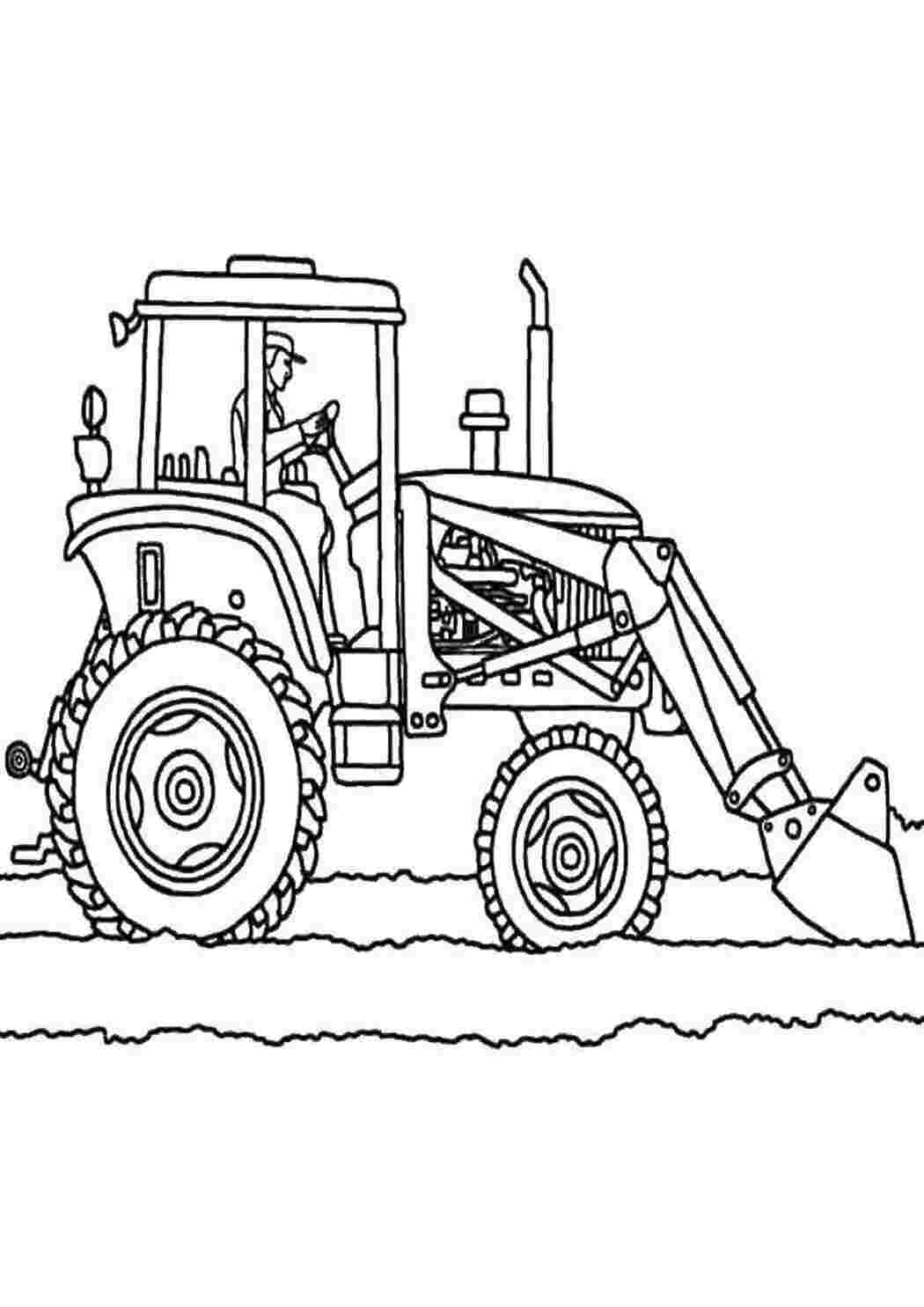 Раскраски Тракторист на тракторе трактор тракторист, тракторе