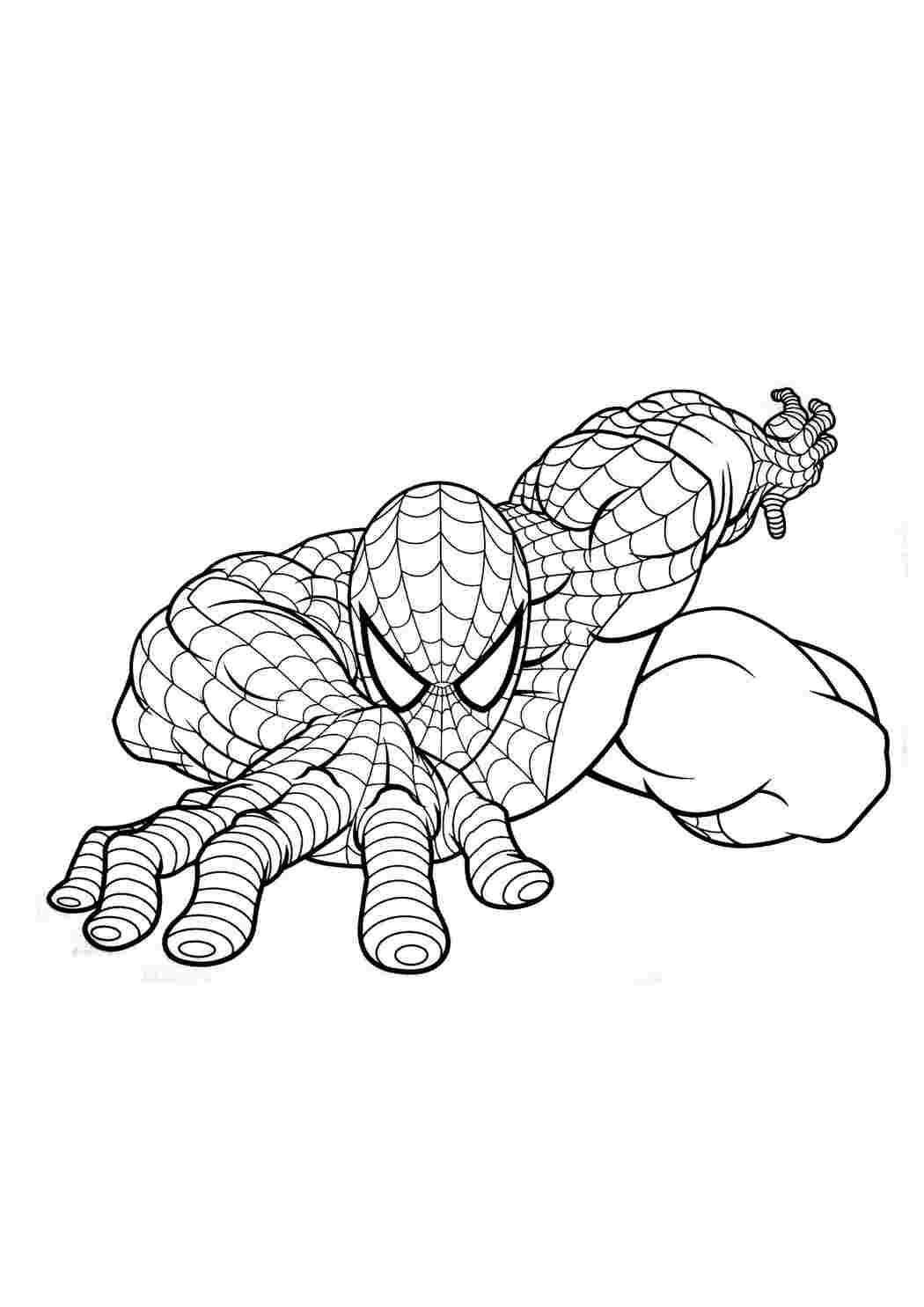 Раскраски картинки на рабочий стол онлайн Человек паук карабкается вперед Раскраски для мальчиков