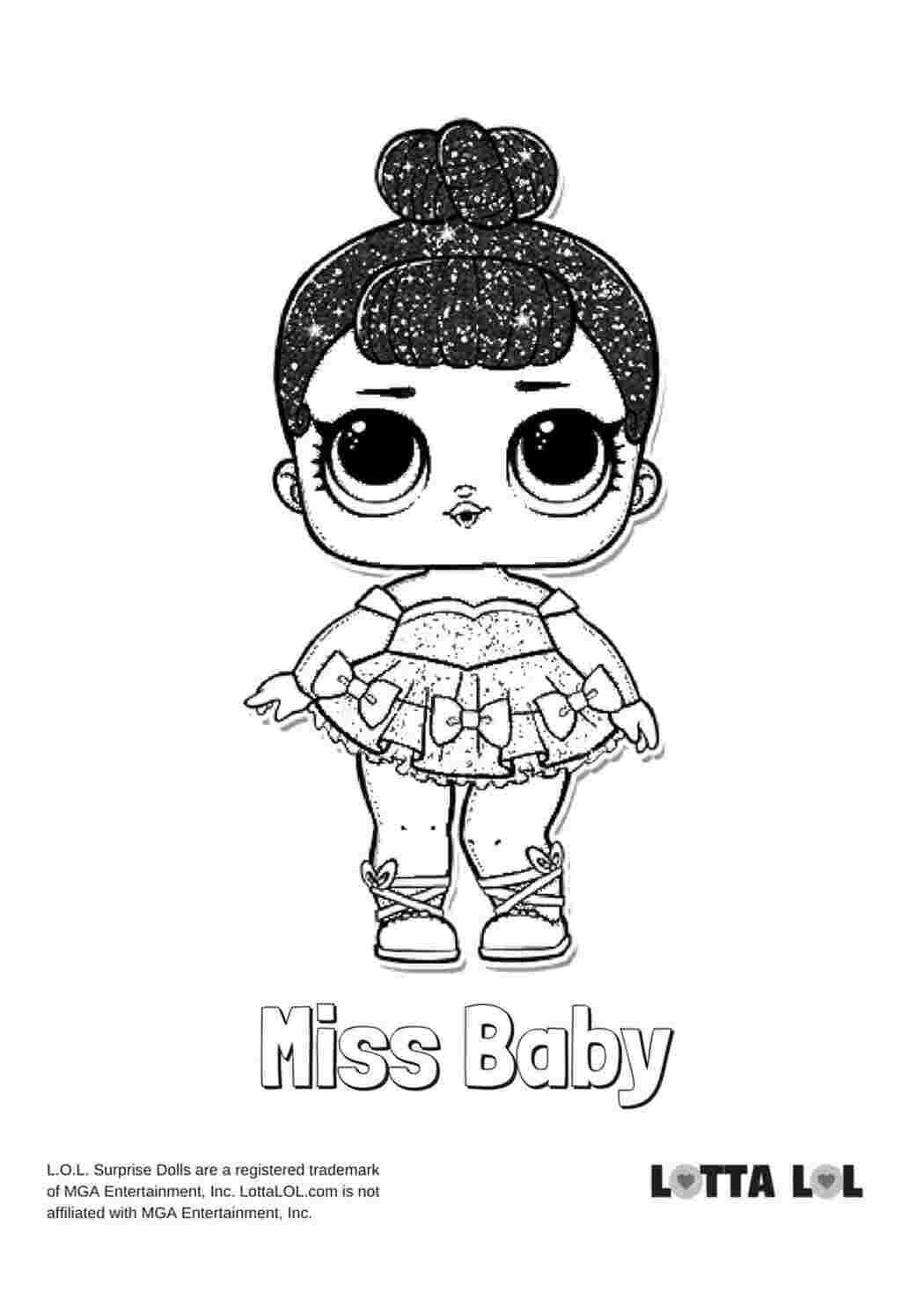 Раскраски Раскраска кукла лол Miss Baby, раскраса мисс бейби лол, раскраски куклы LOL. Раскраска Miss Baby, раскраска кукла лол сюрприз мисс бейби, раскраска лол мальчики, раскраска милая куколка, раскраска кукла в платье с ленточкой, кукла в платье с оборками