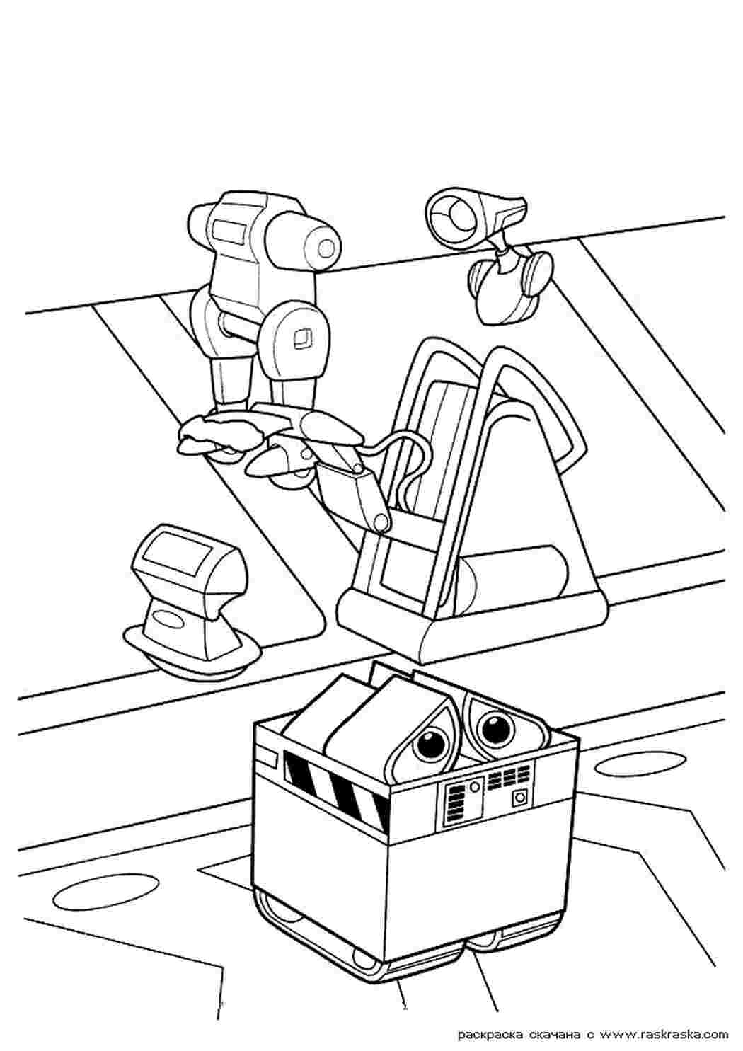 Раскраски ВАЛЛ-И, робот, раскраска Раскраски ВАЛЛ-И 