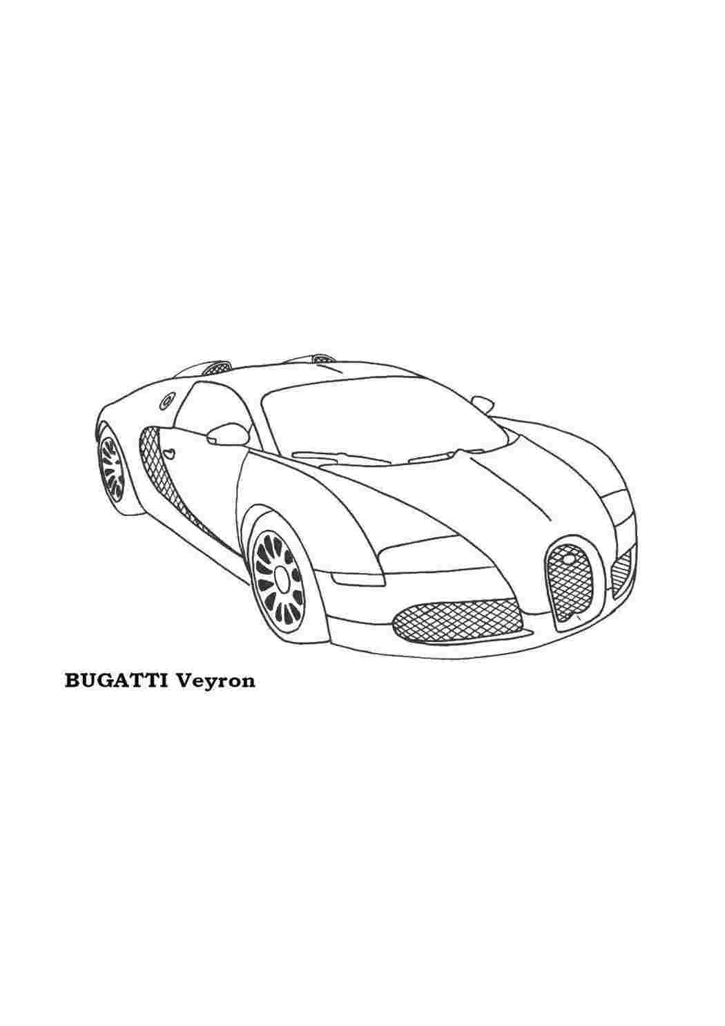 Раскраски Bugatti для мальчиков машина