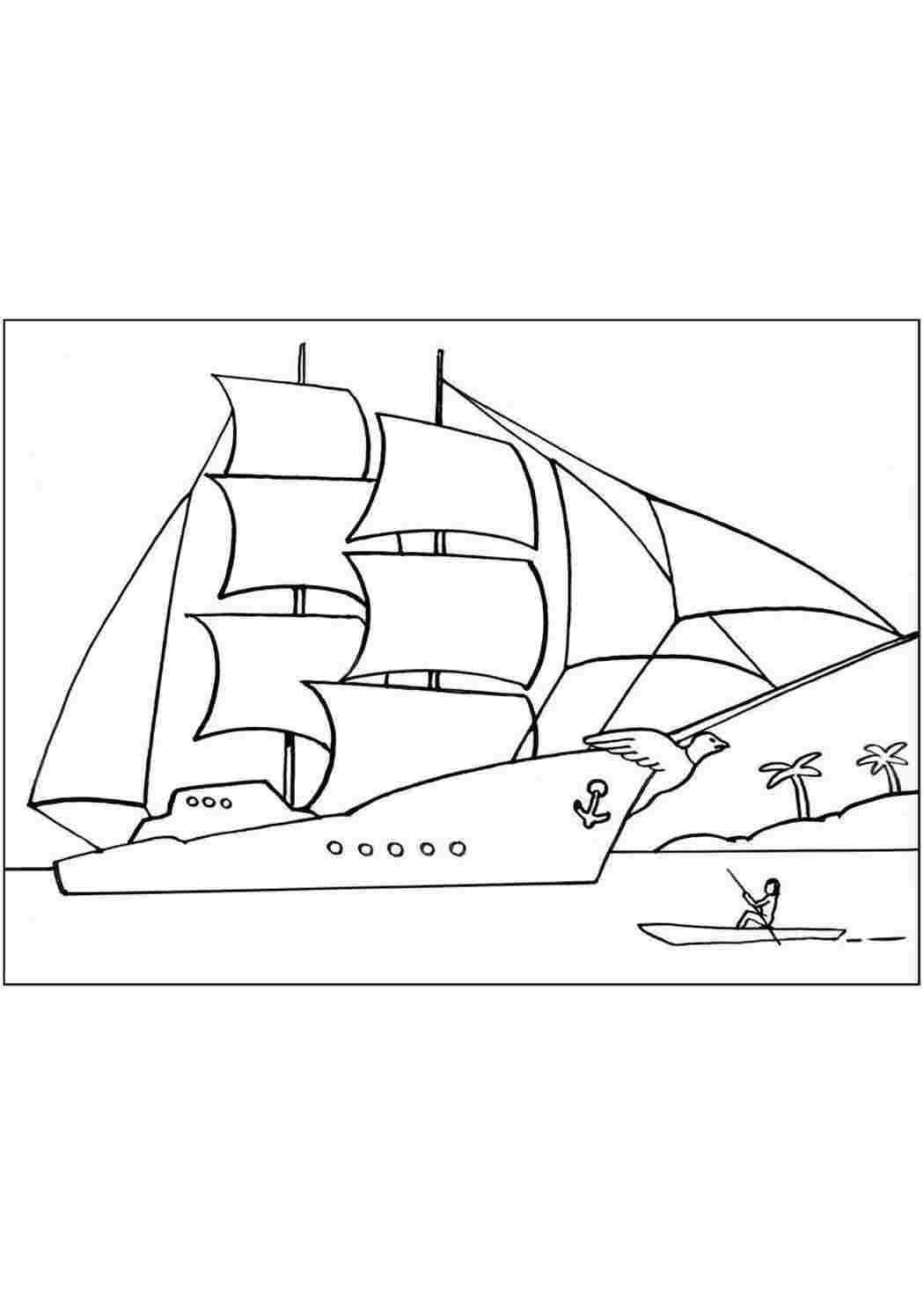 Раскраски раскраска для мальчиков, корабль, лодка  Раскраски Корабли 