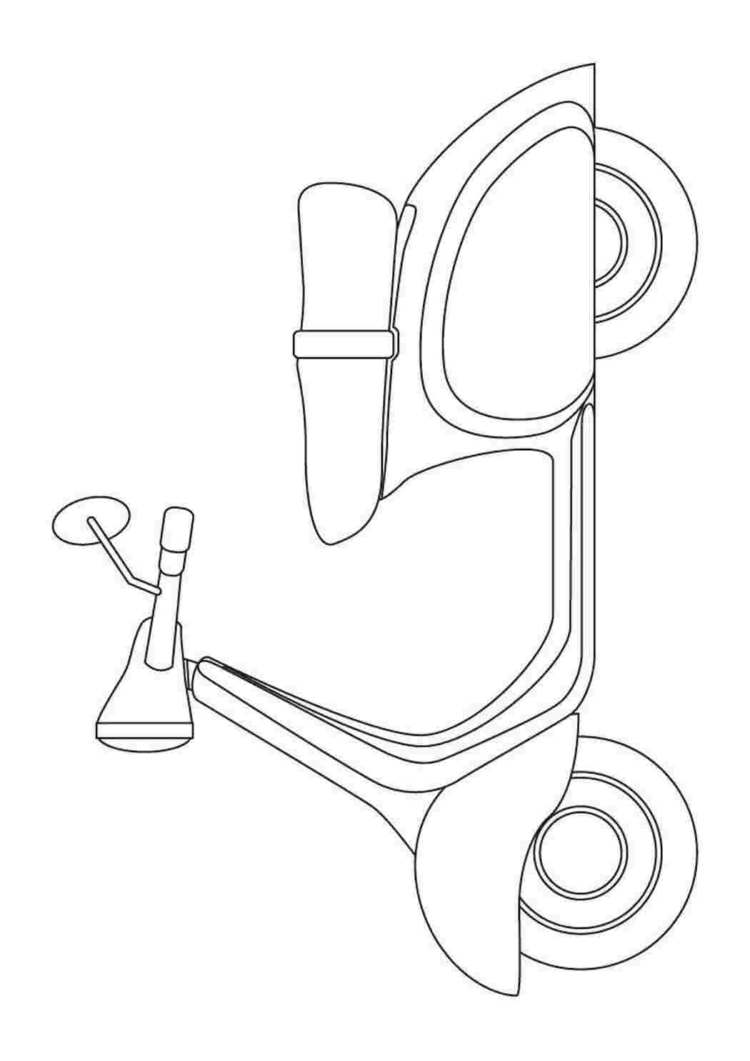 Раскраски скутер (транспорт) – Бесплатные раскраски для печати