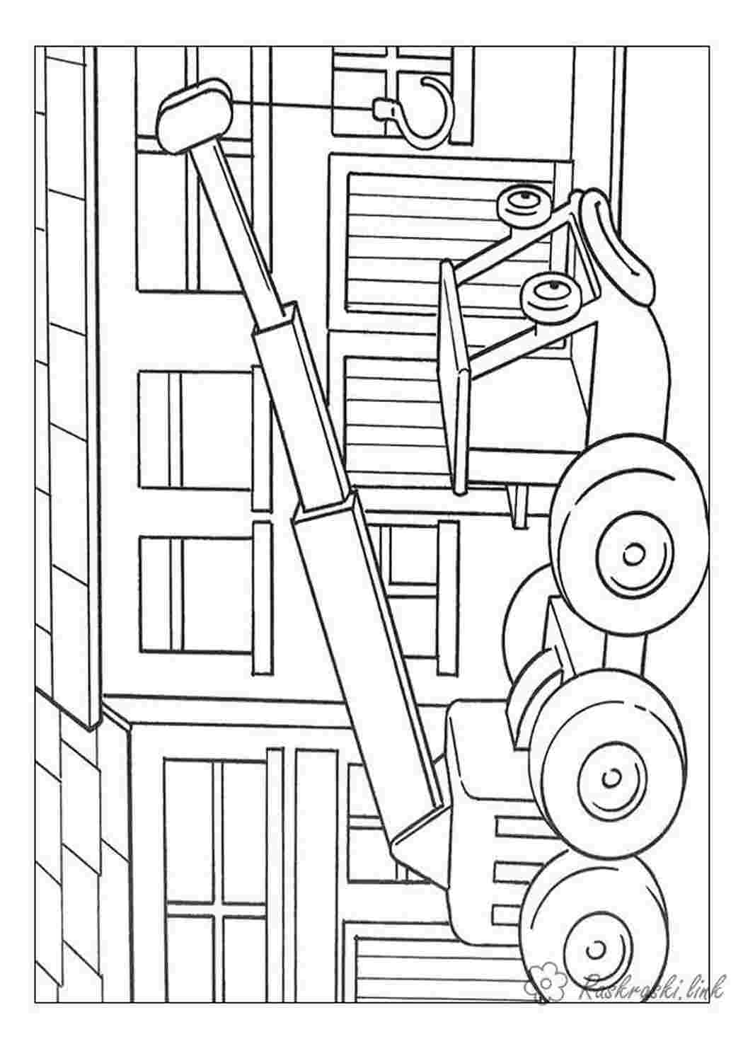 Раскраски кран Раскраски Строительная техника 