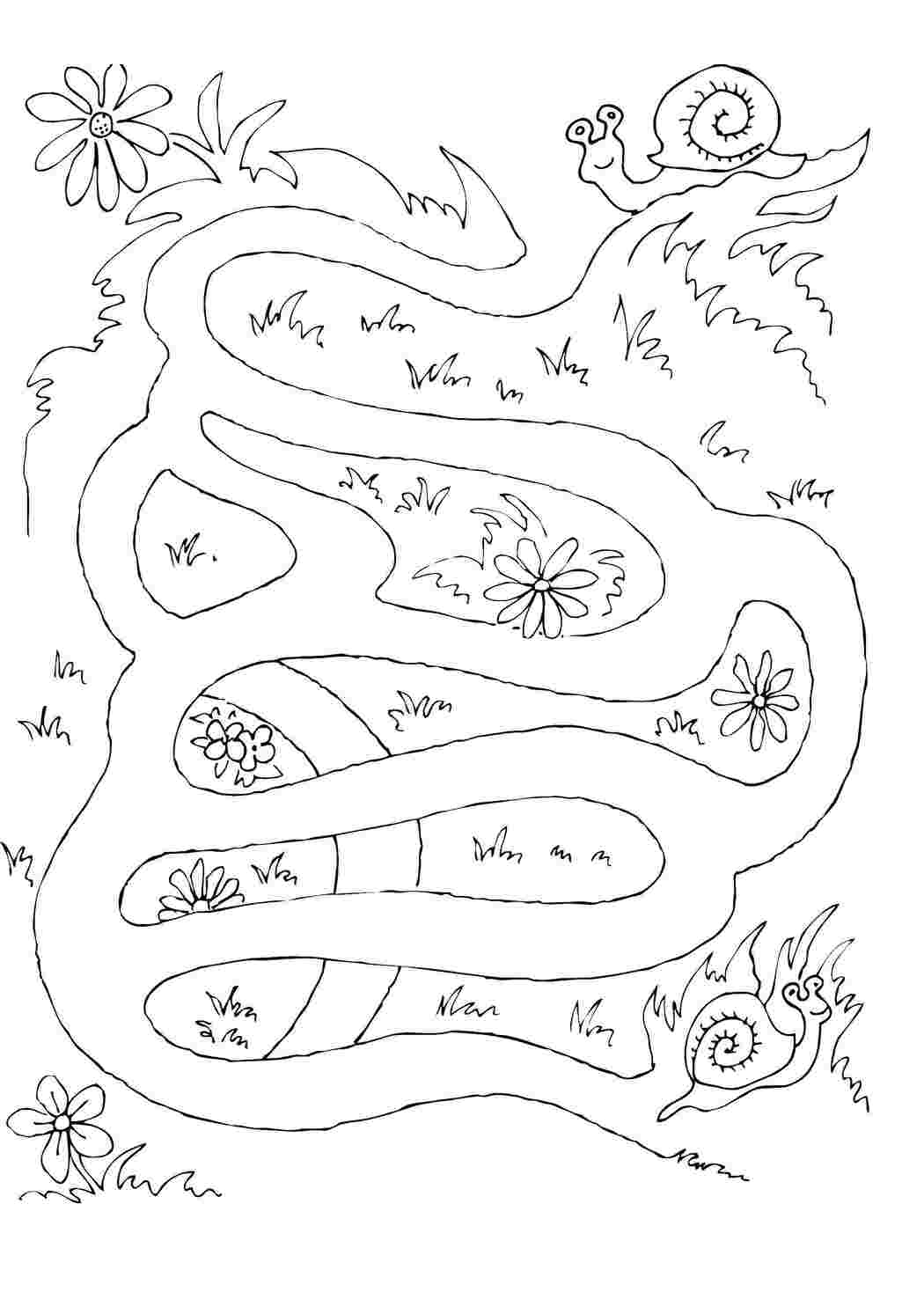 Раскраски Помоги улиточкам Лабиринты Лабиринт, логика